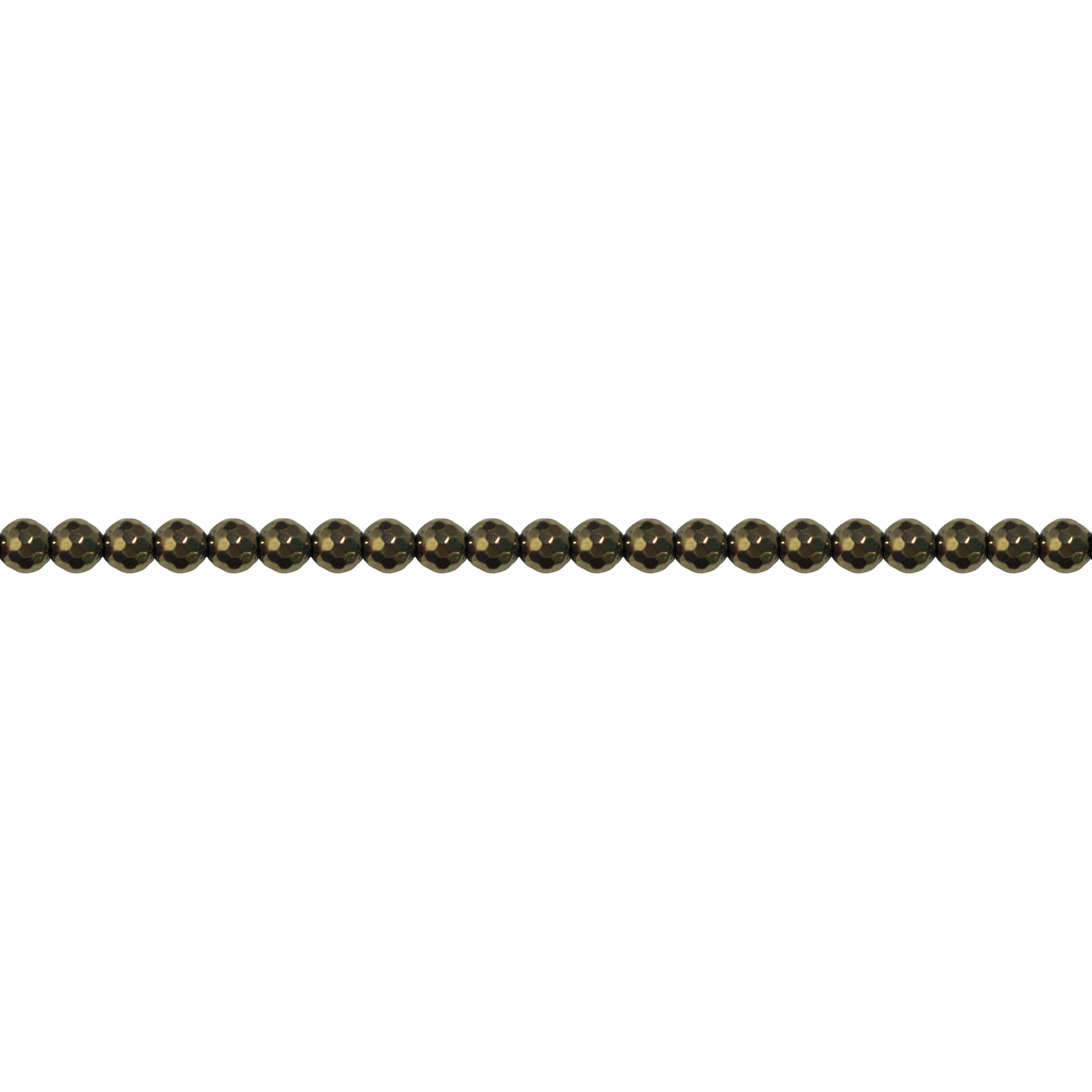 Pyrite Tone Plated Hematite - Faceted 6mm