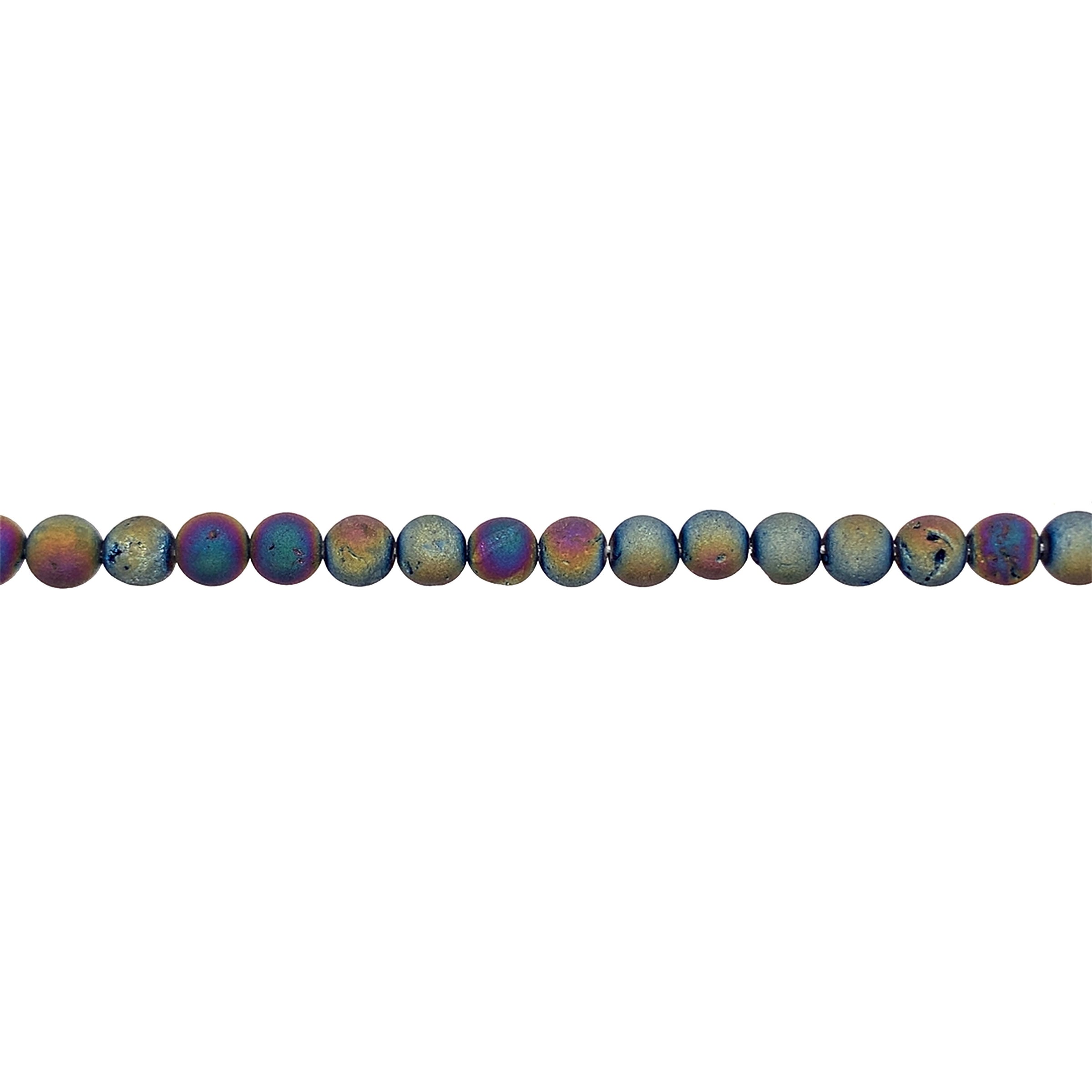 Rainbow Druzy Agate Round Beads 6mm