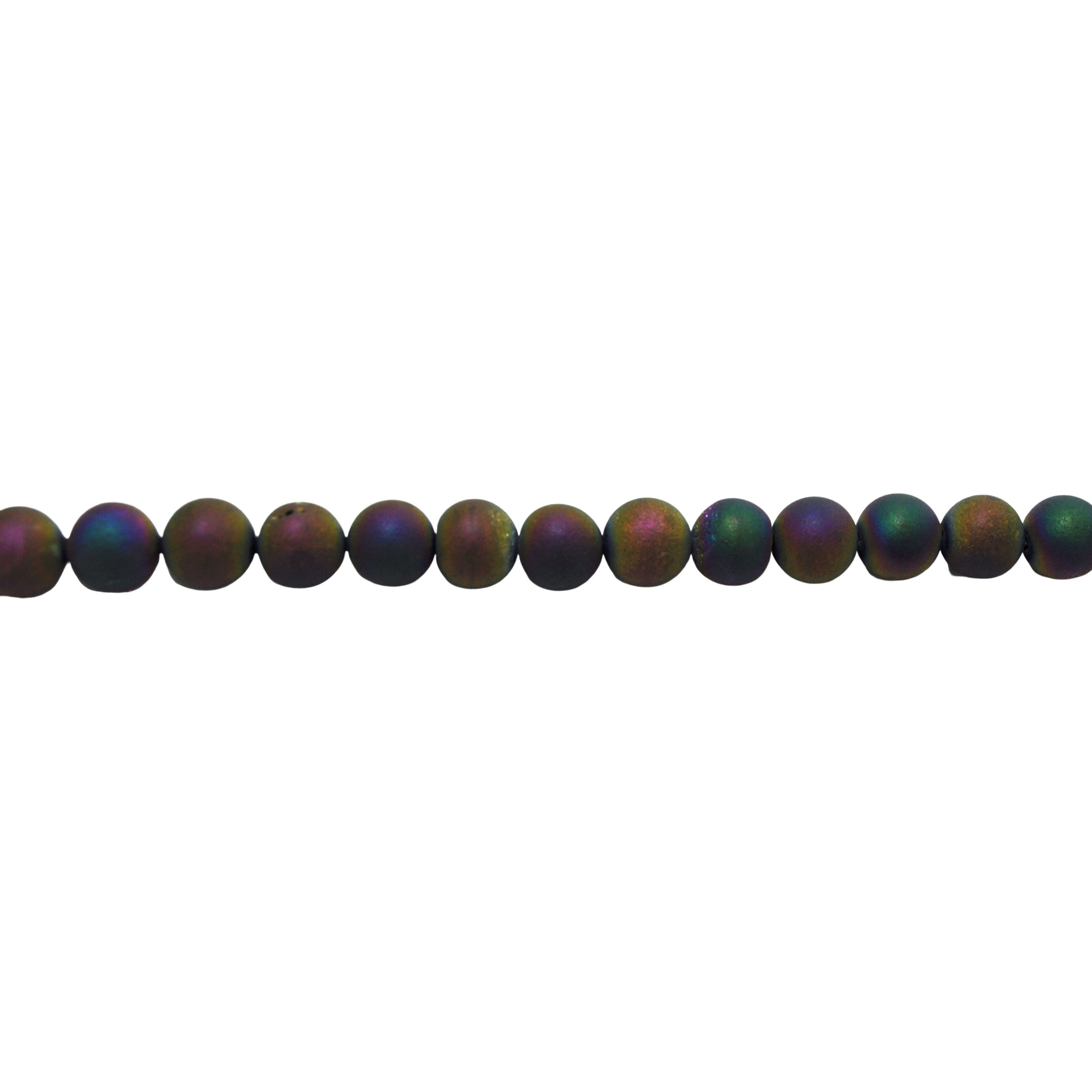 Rainbow Druzy Agate Round Beads 8mm