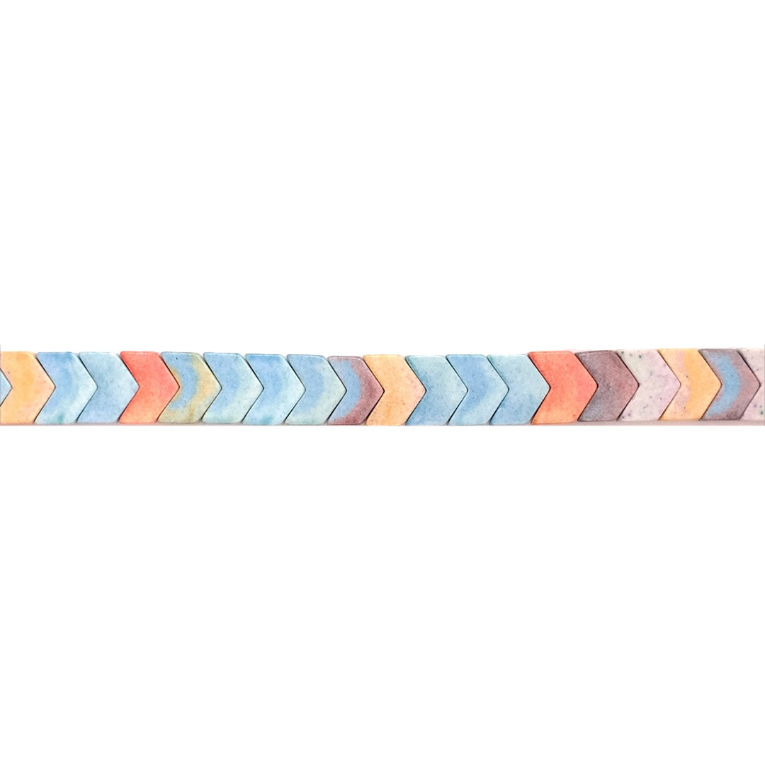 Rainbow Pastel Agate Chevron Tila Beads 11mm