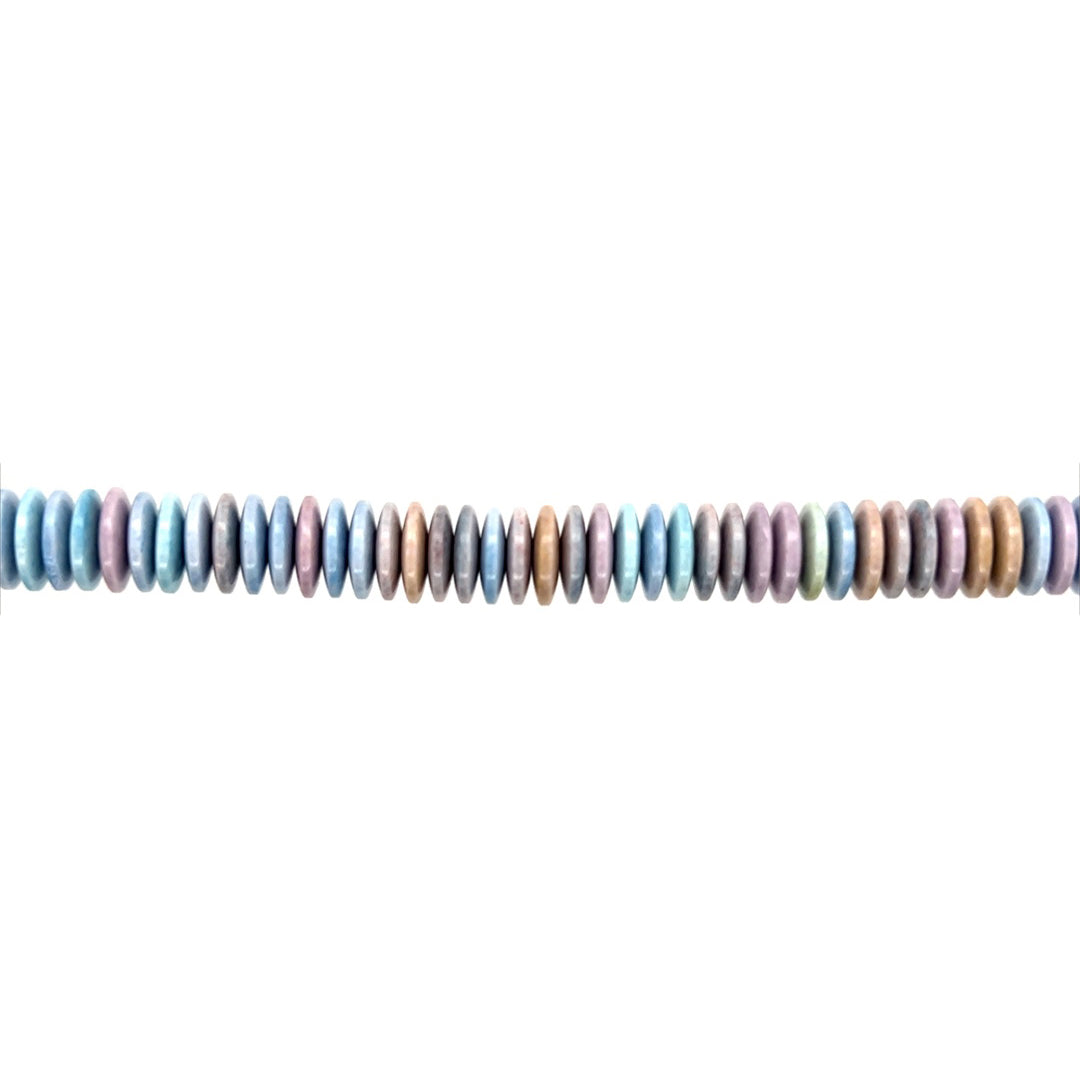 Rainbow Pastel Agate Disc Beads 8mm