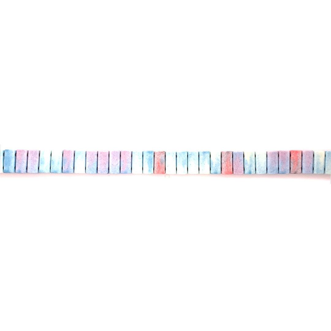 Rainbow Pastel Agate Tila Beads 8mm