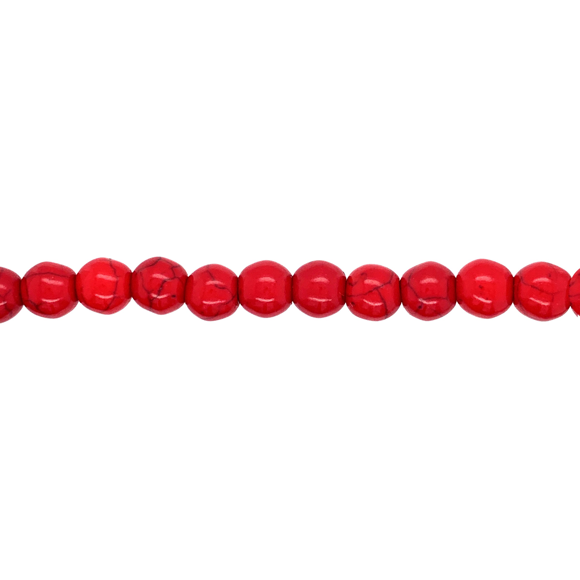 Red Synthetic Turquoise 8mm  - Round