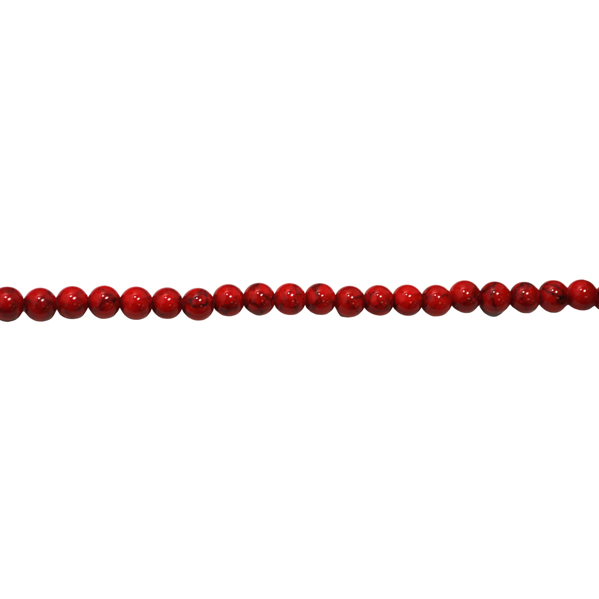 Red Turquoise - Round 6mm