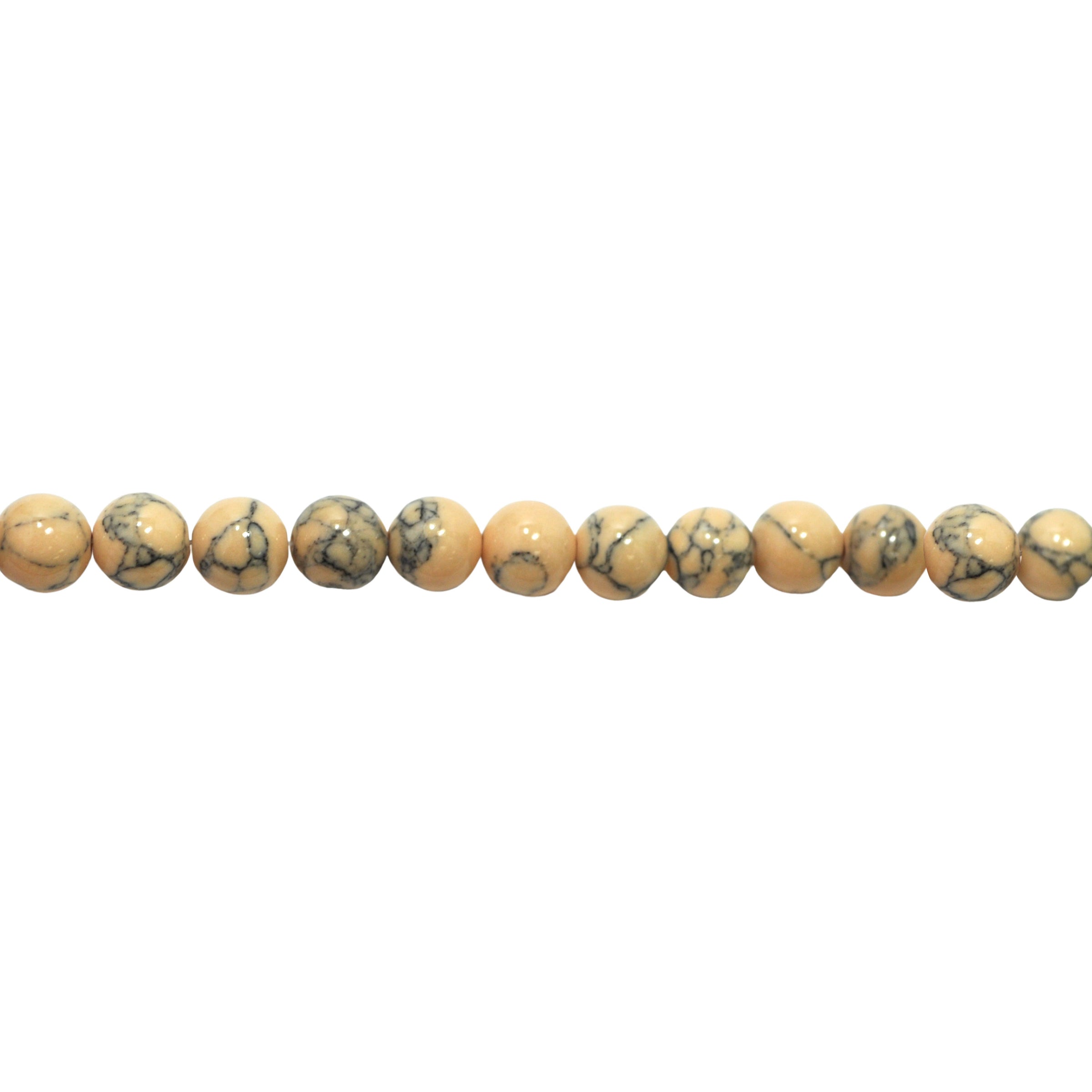 Salmon Marble Synthetic Turquoise - Round 10mm