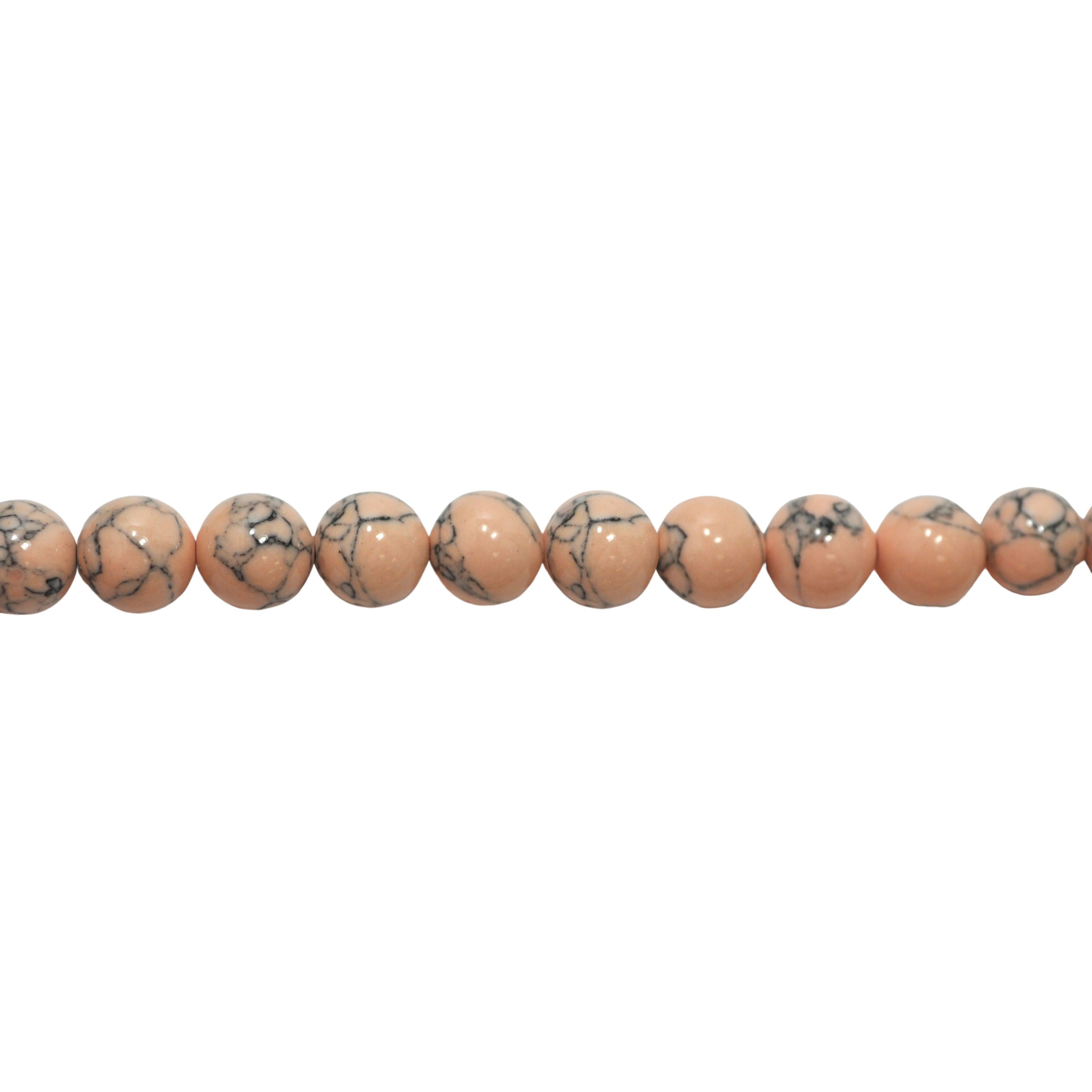 Salmon Marble Synthetic Turquoise - Round 12mm