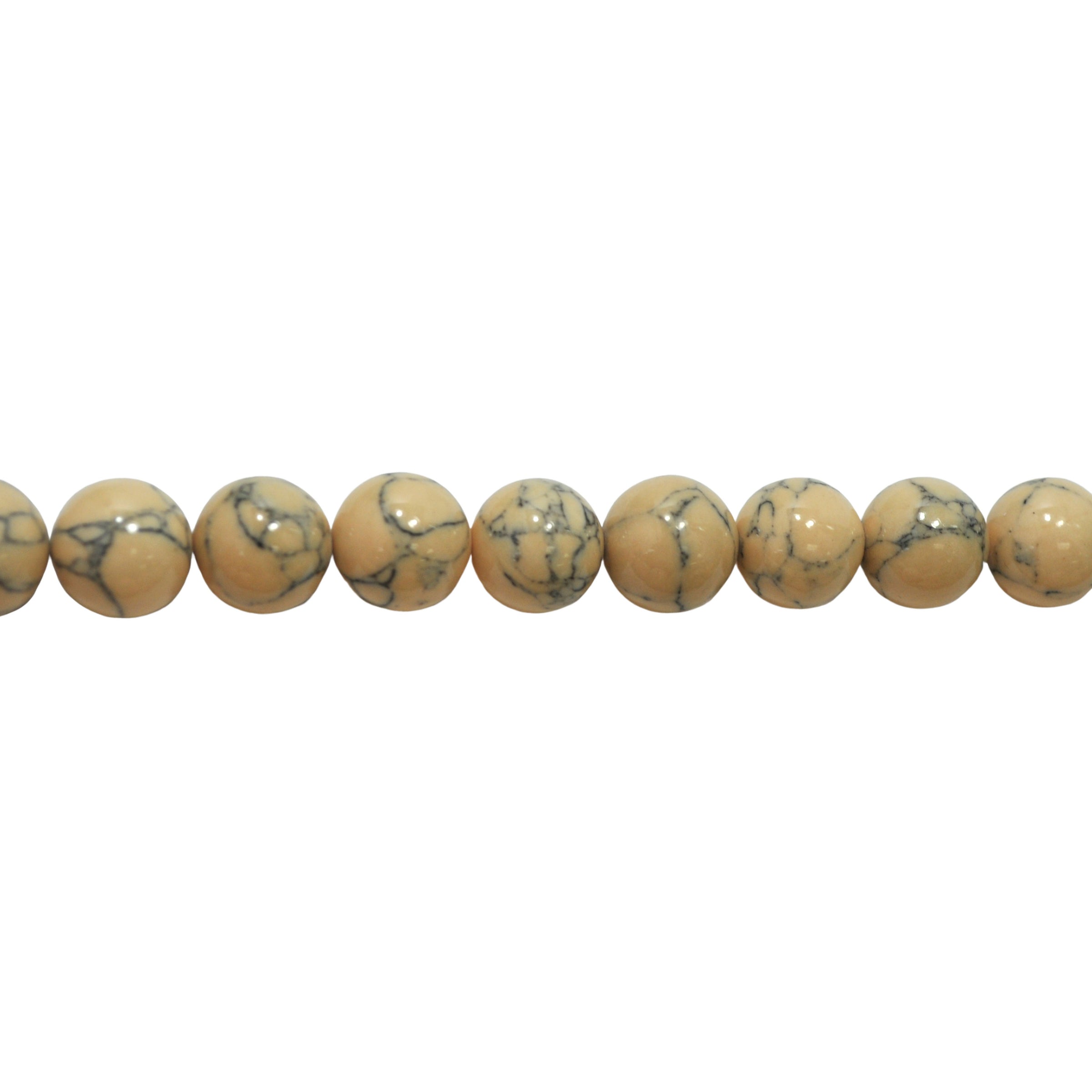 Salmon Marble Synthetic Turquoise - Round 14mm