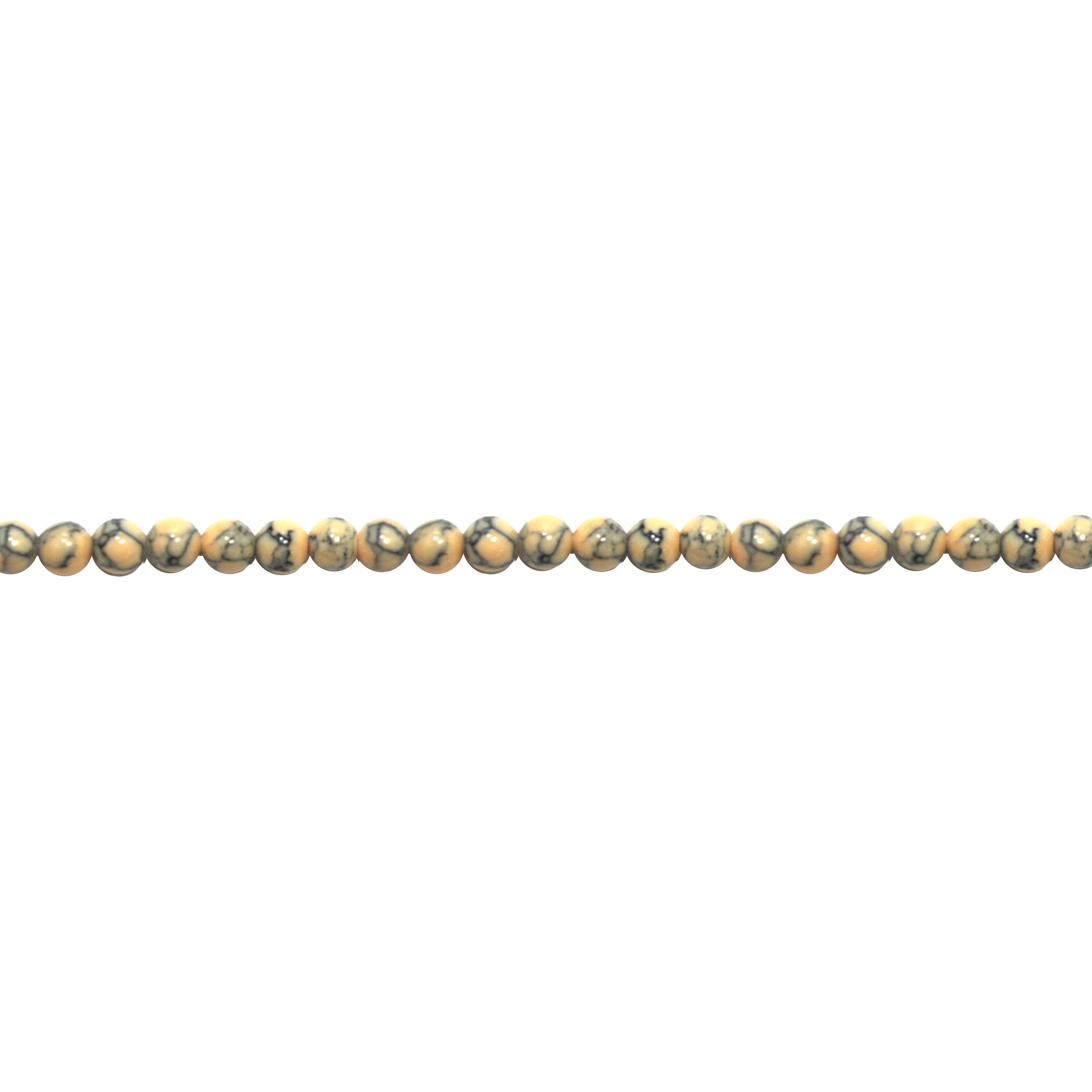 Salmon Marble Synthetic Turquoise - Round 6mm