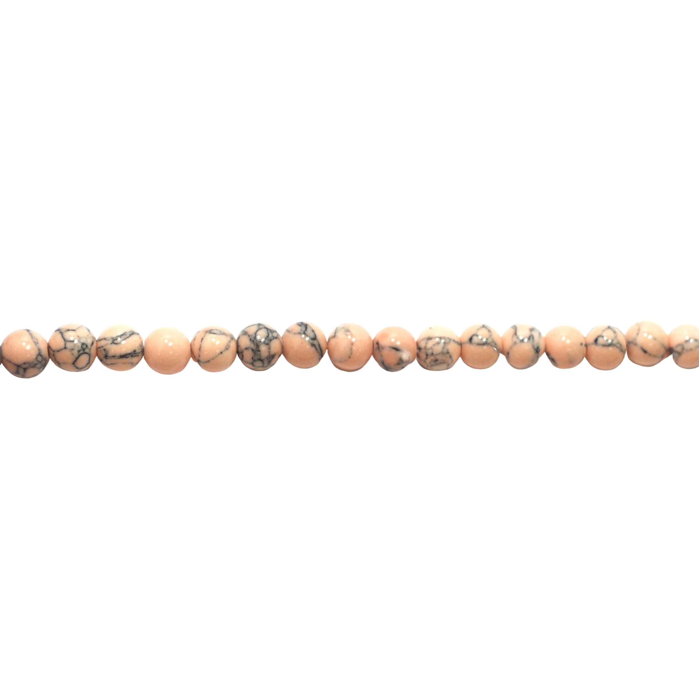 Salmon Marble Synthetic Turquoise - Round 8mm