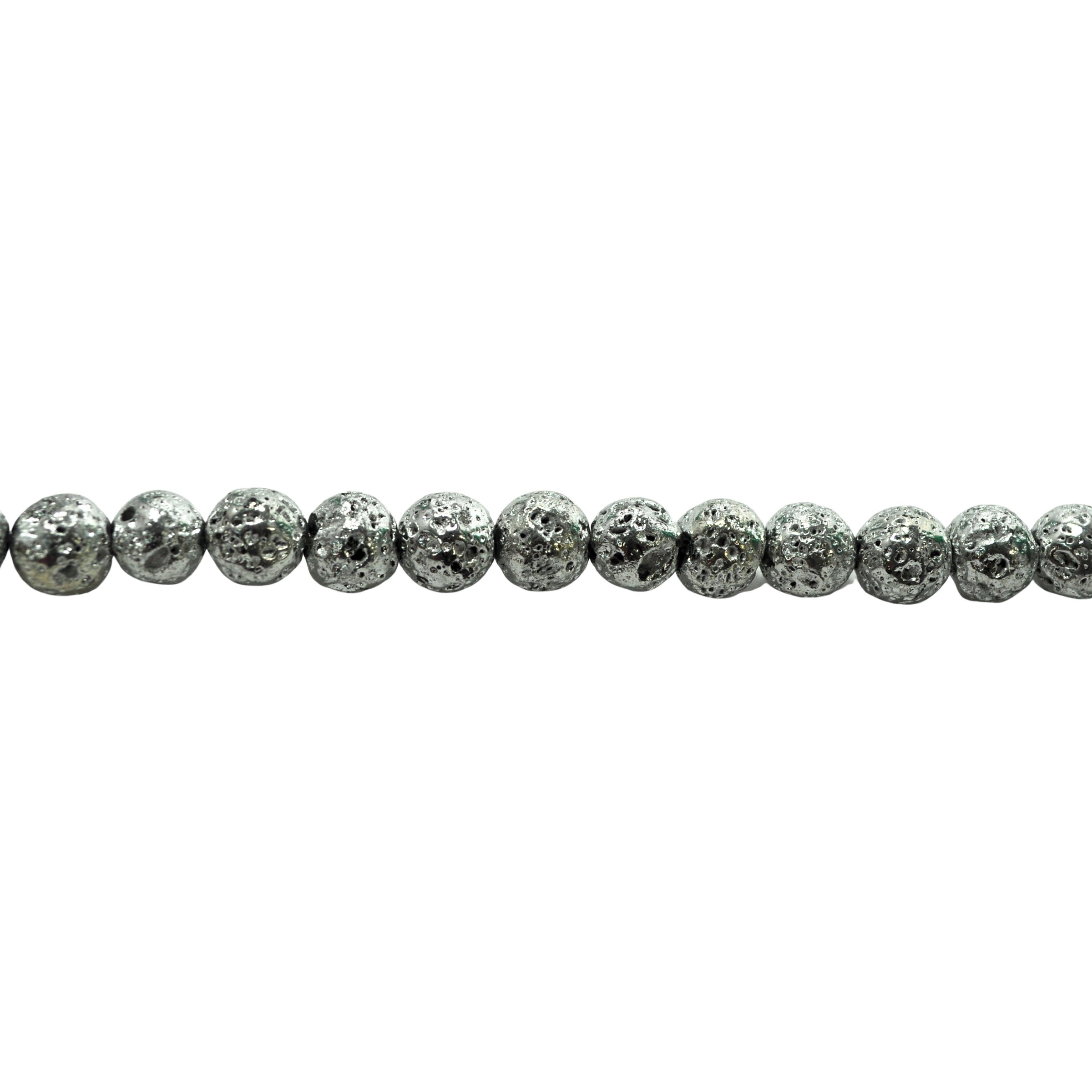 Silver Plated Lava Beads