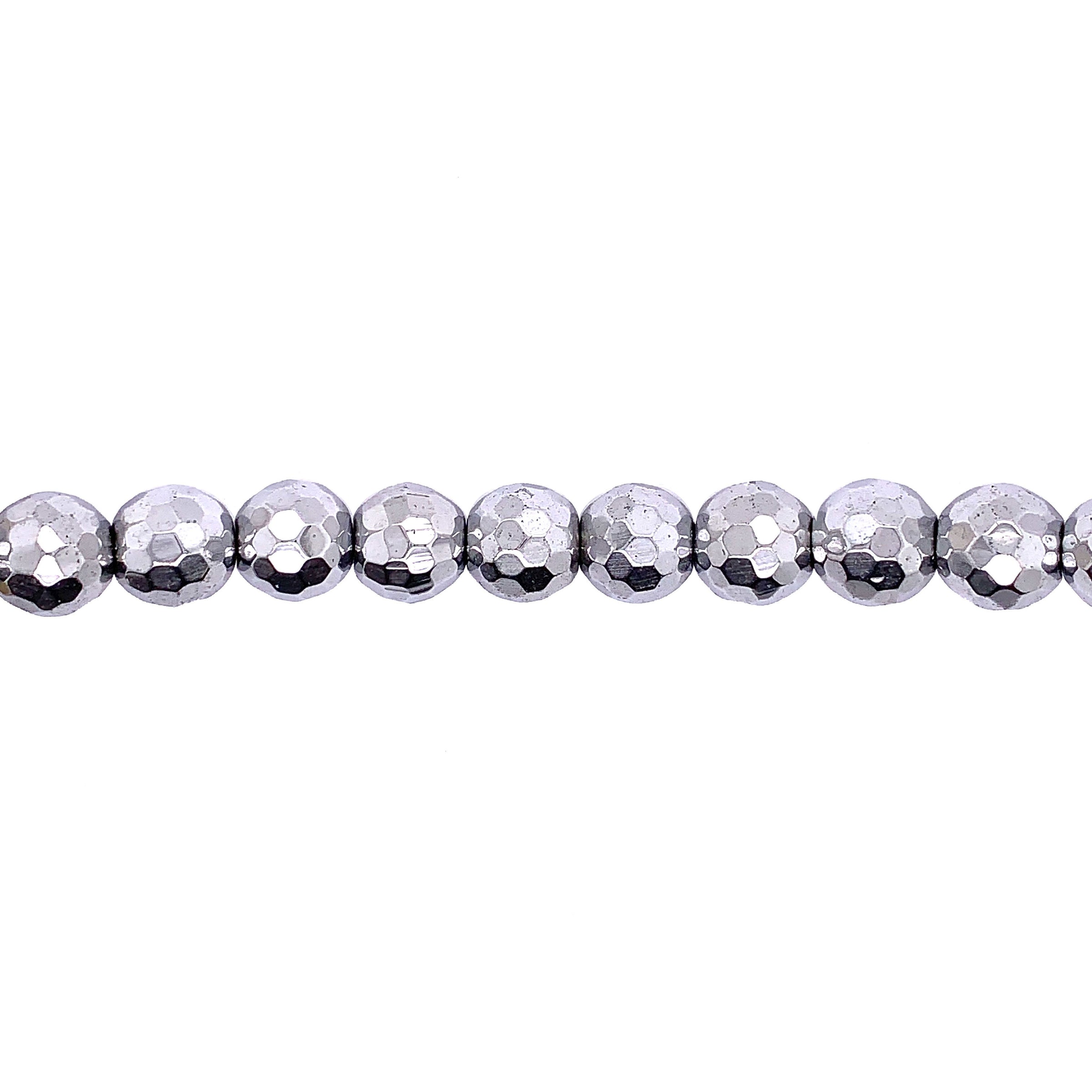 Silver Plating Hematite 10mm - Faceted