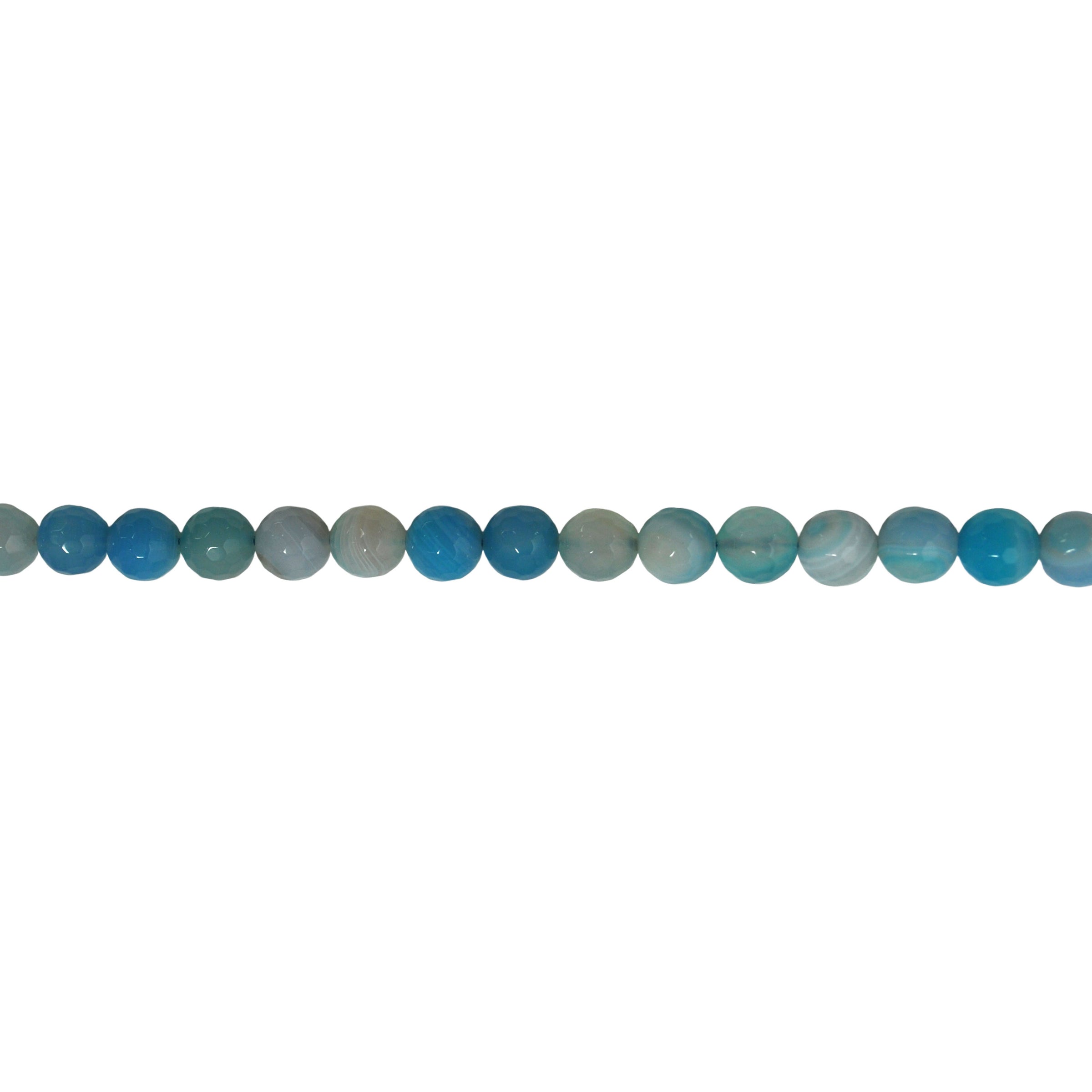 Sky Blue Banded Agate 12mm - Faceted