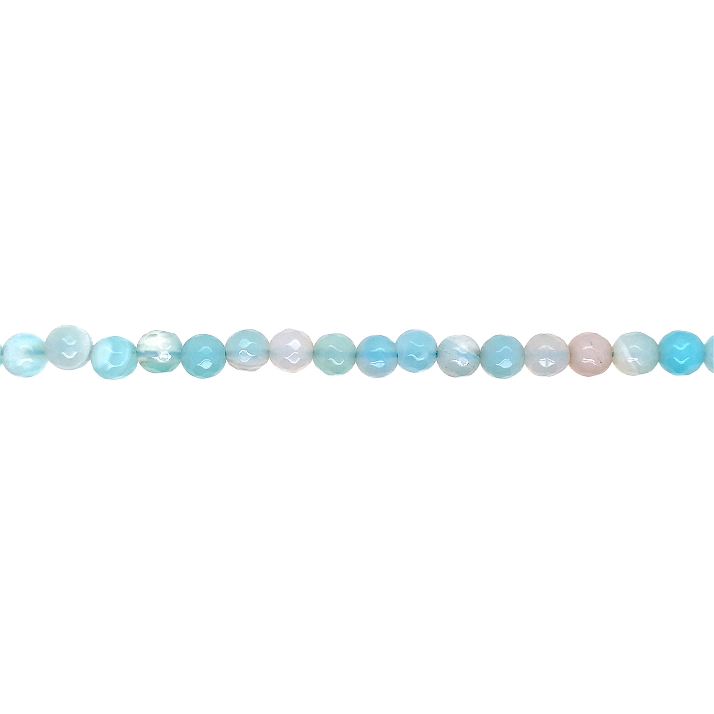 Sky Blue Banded Agate 6mm - Faceted