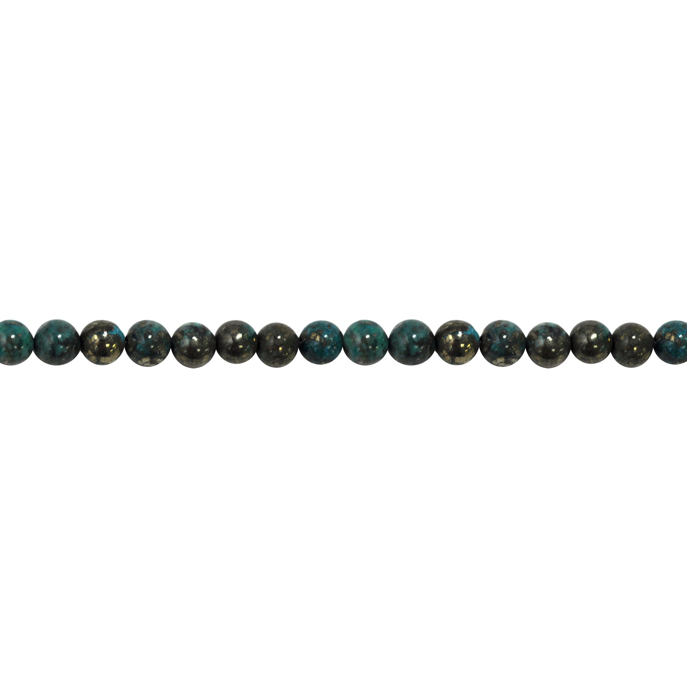 Teal Plated Pyrite 10mm - Round