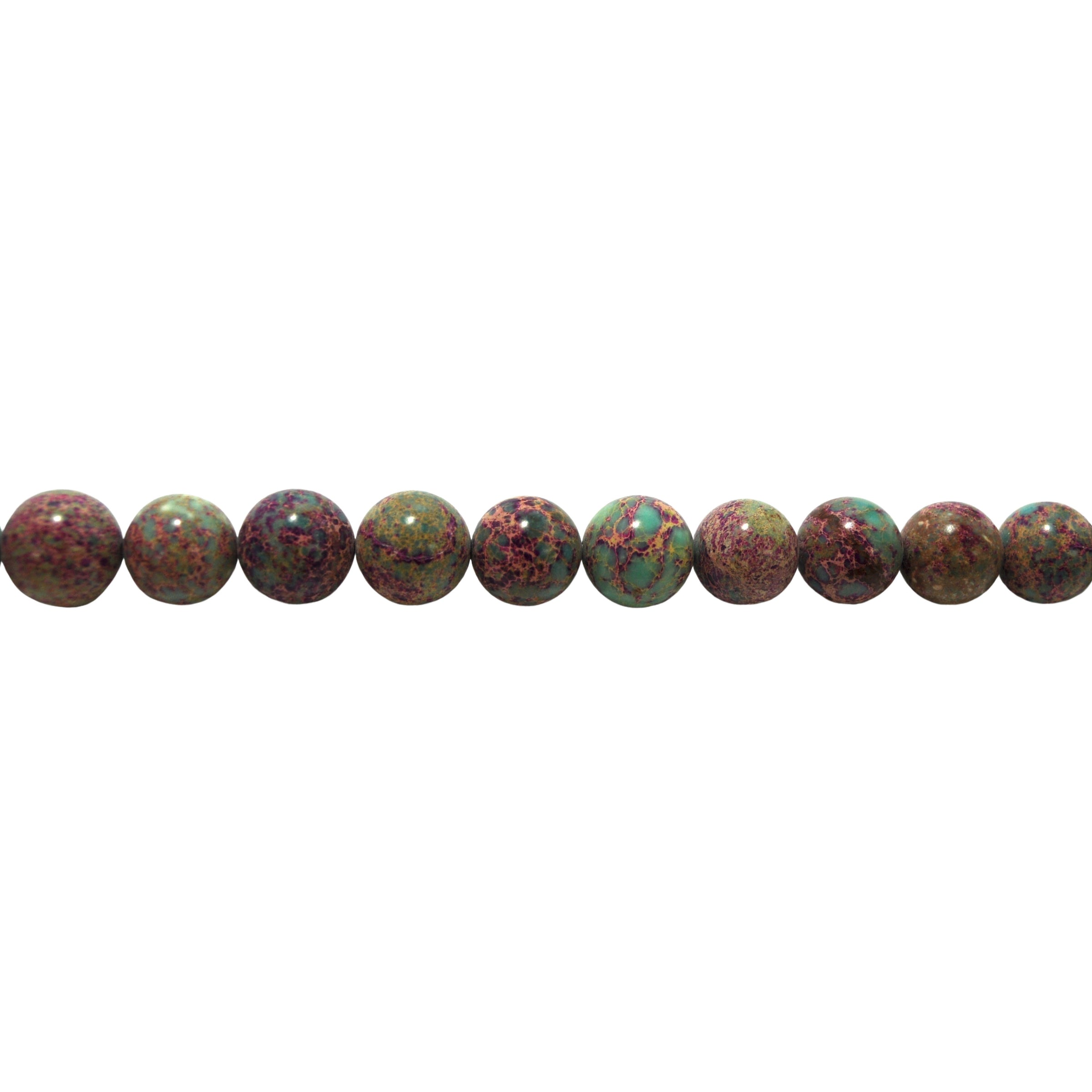 Teal/Purple Impression Jasper - Round 12mm
