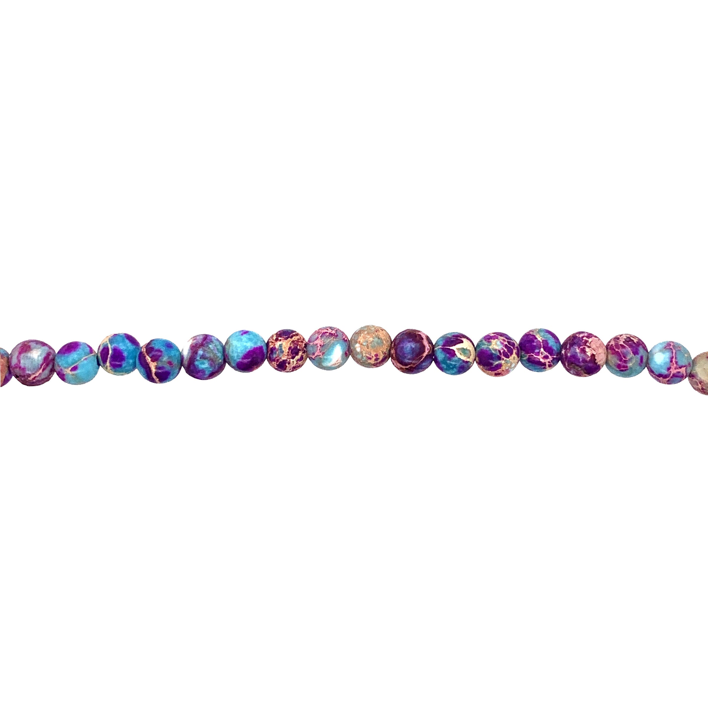 Teal/Purple Impression Jasper - Round 4mm