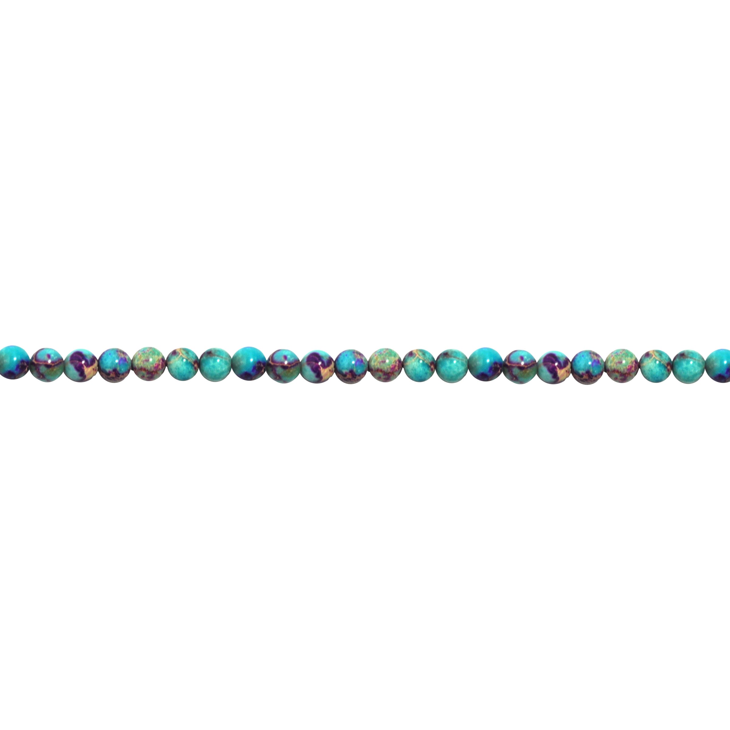 Teal/Purple Impression Jasper - Round 6mm
