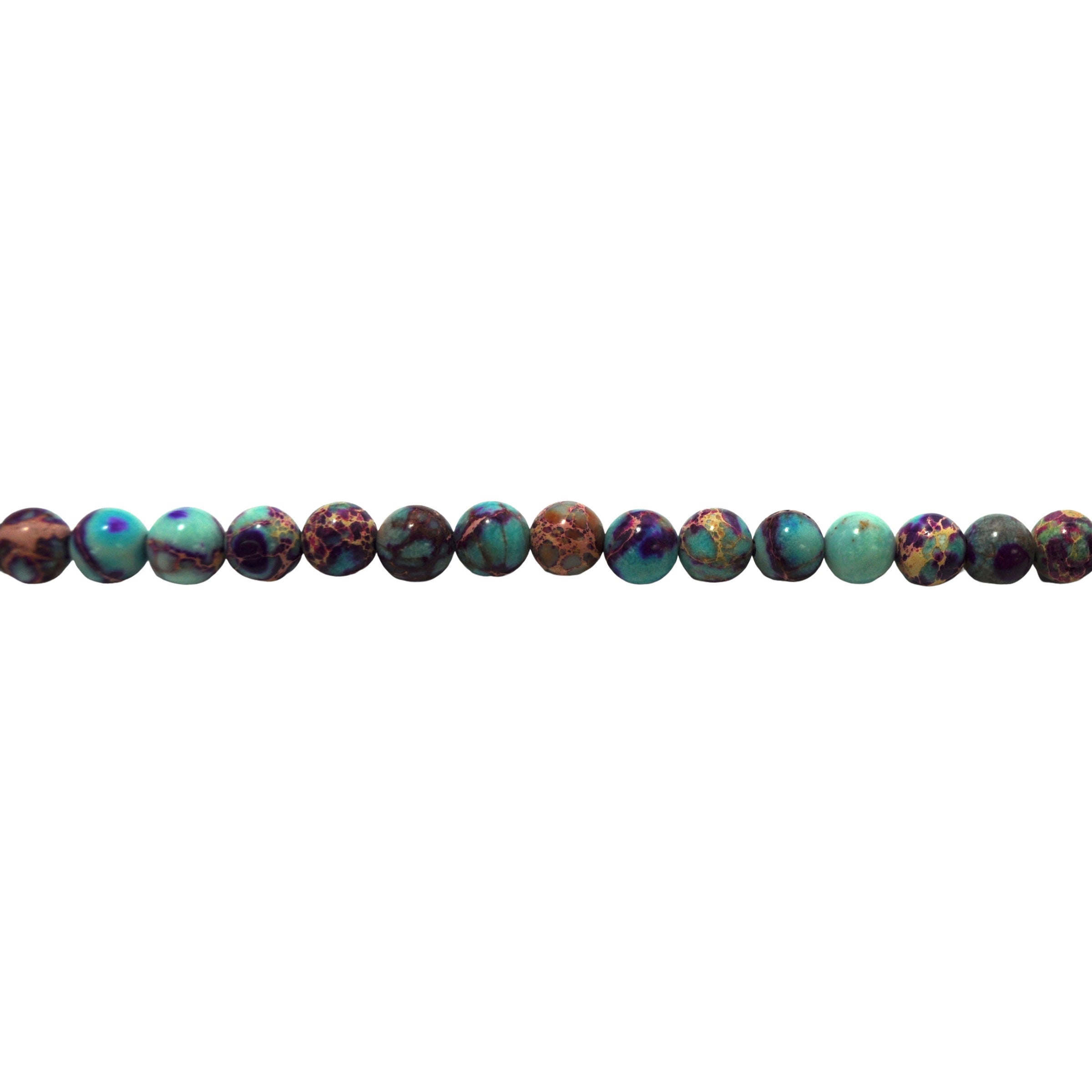 Teal/Purple Impression Jasper - Round 8mm