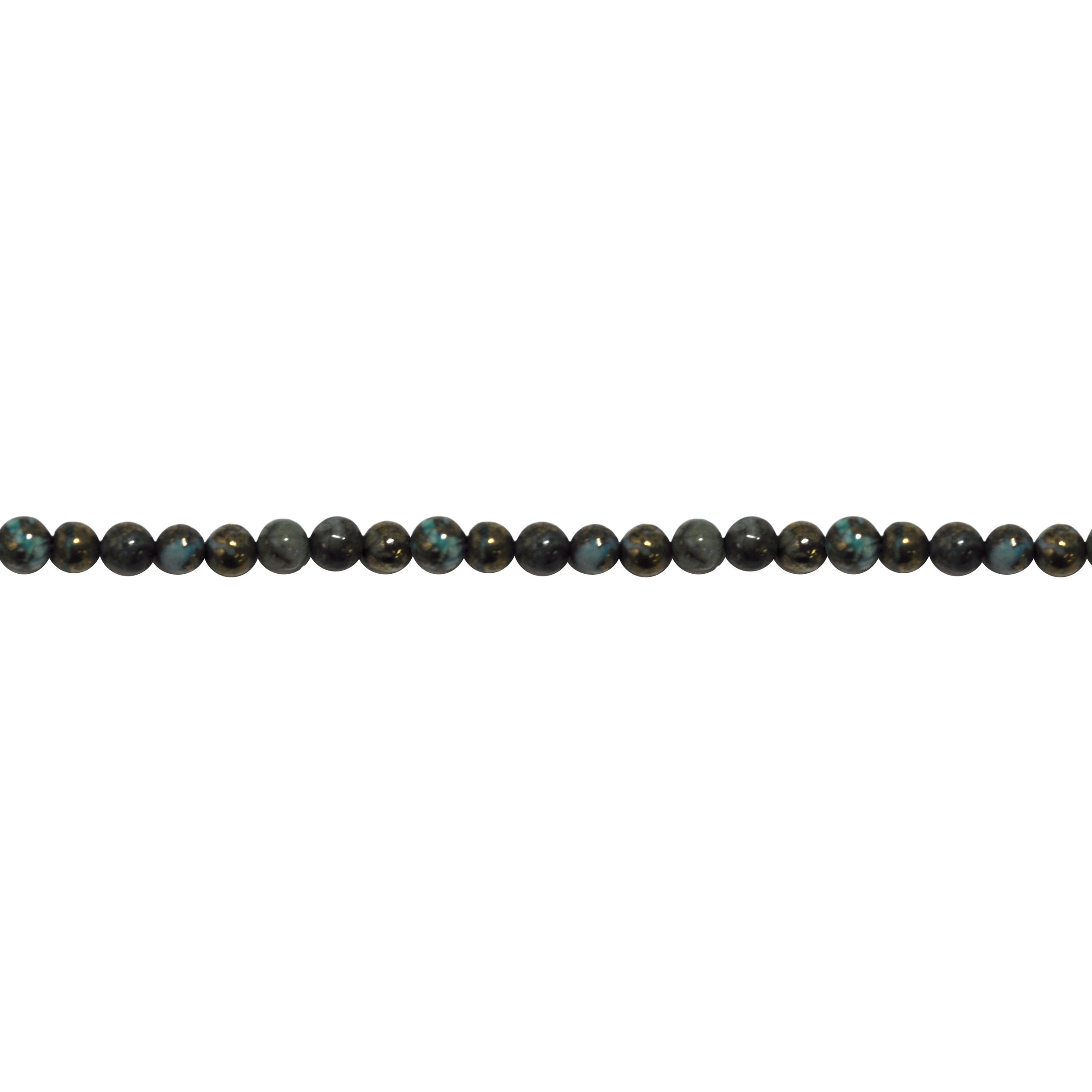 Teal Pyrite Plated 6mm - Round