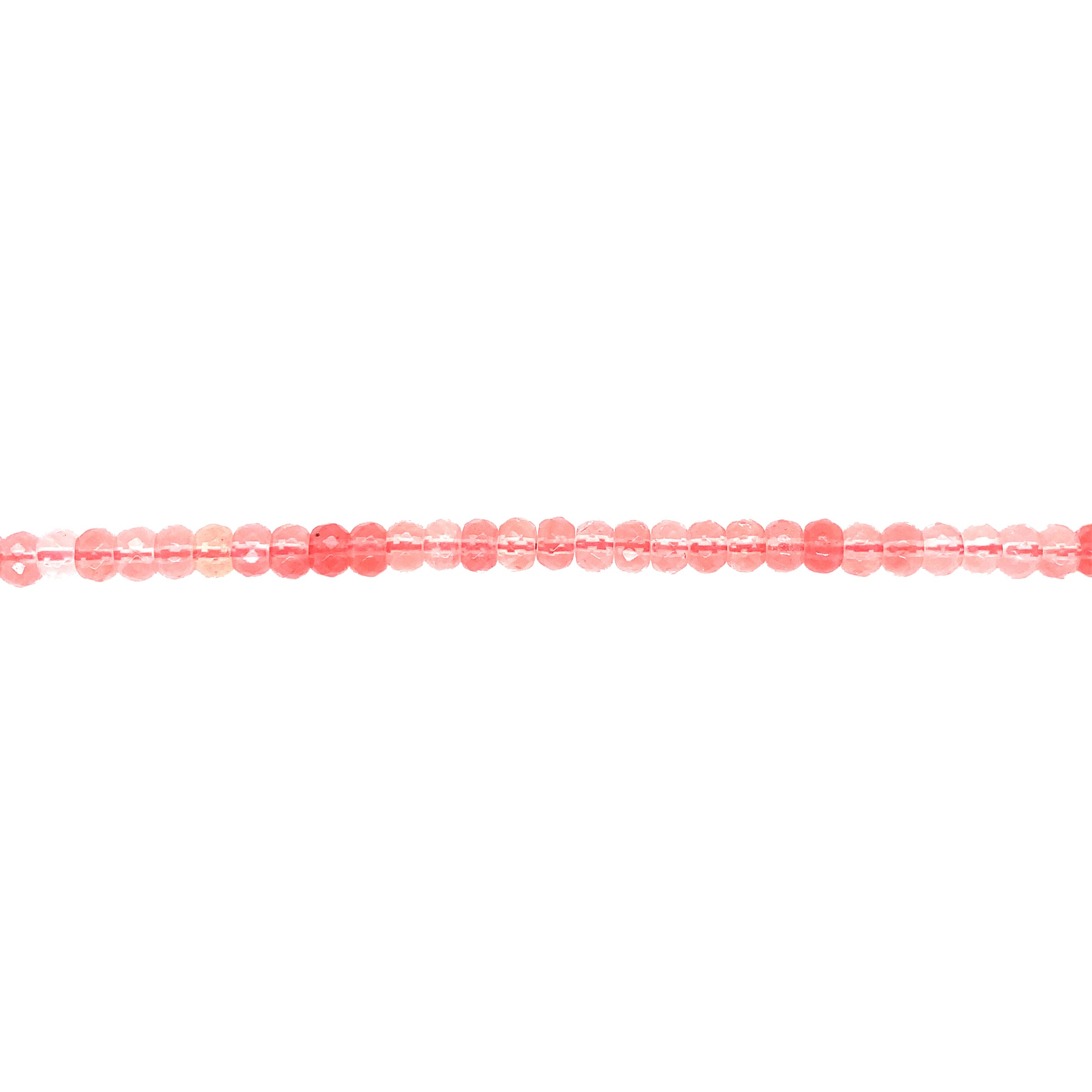 Transparent Pink Jade Faceted Rondelle Beads
