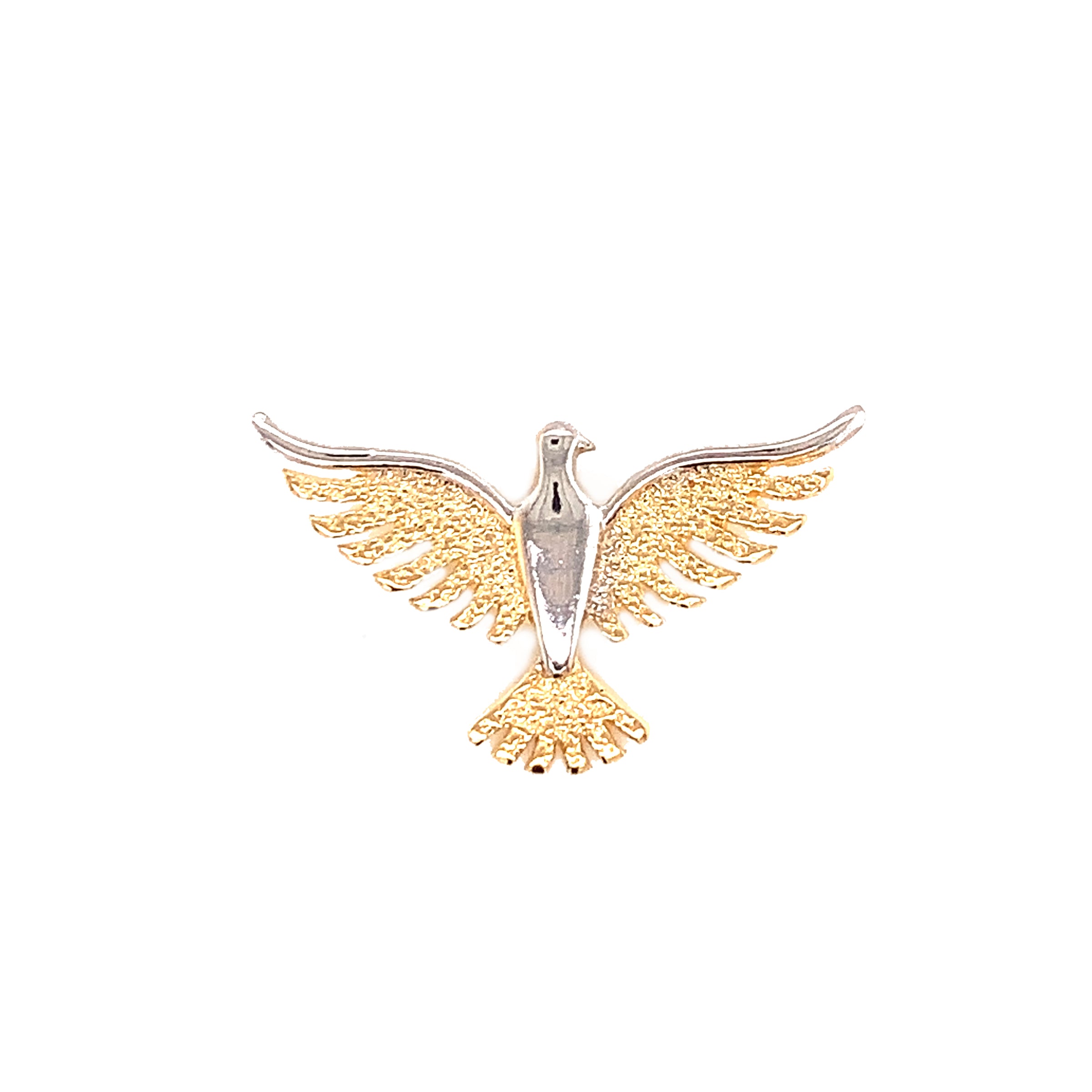 Two Tone Dove Pendant 30mm - Gold Filled