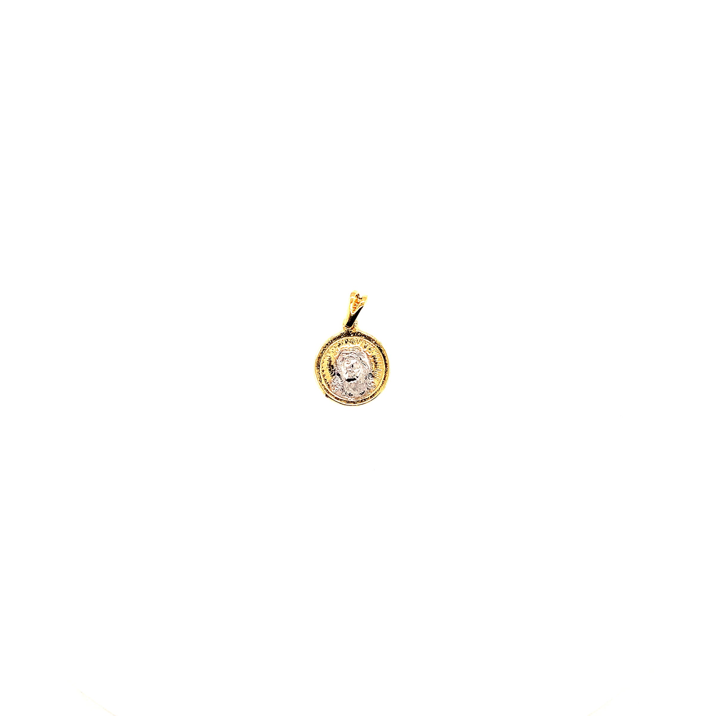 Two Tone Jesus Pendant 16mm - Gold Filled