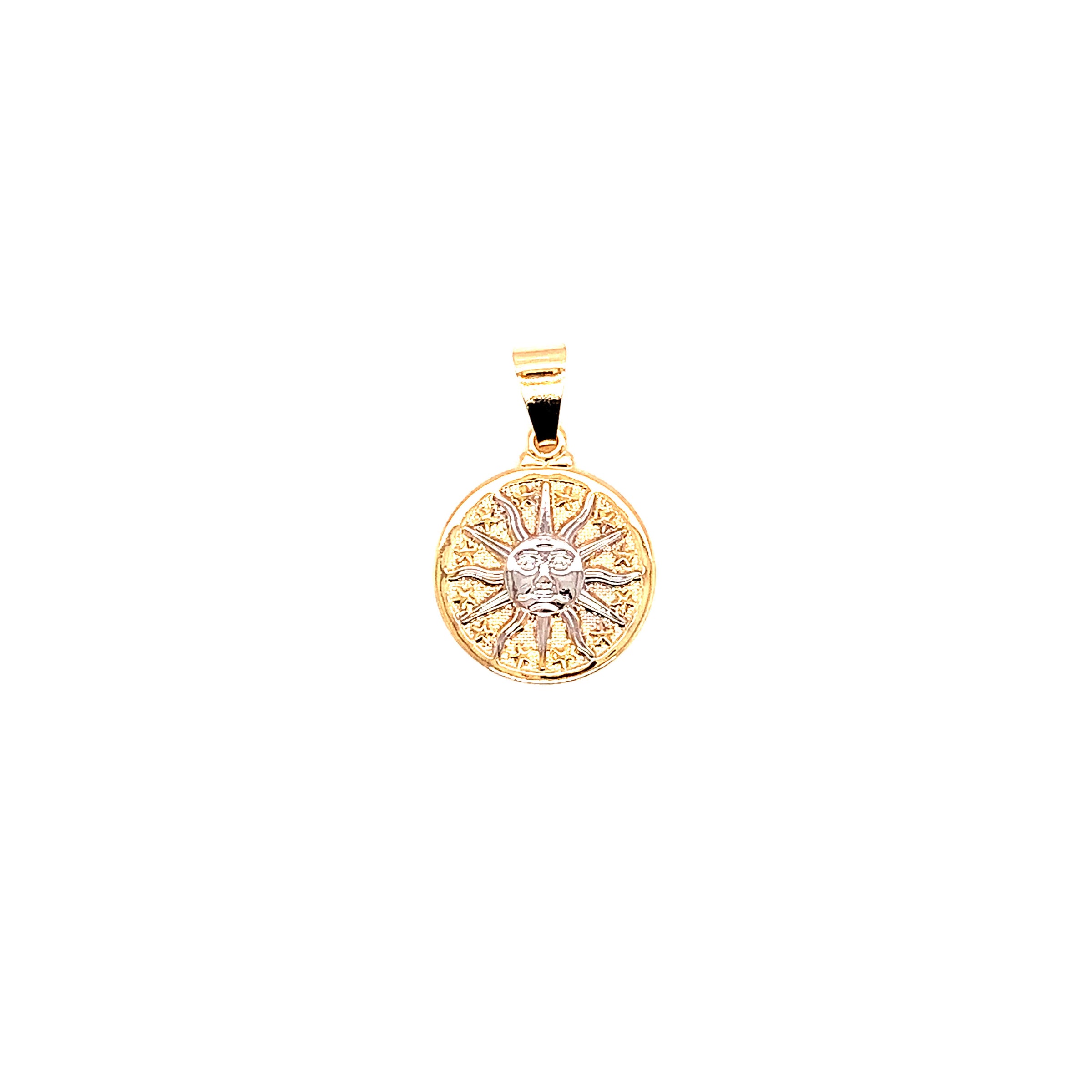 Two Tone Sun Pendant 18mm - Gold Filled