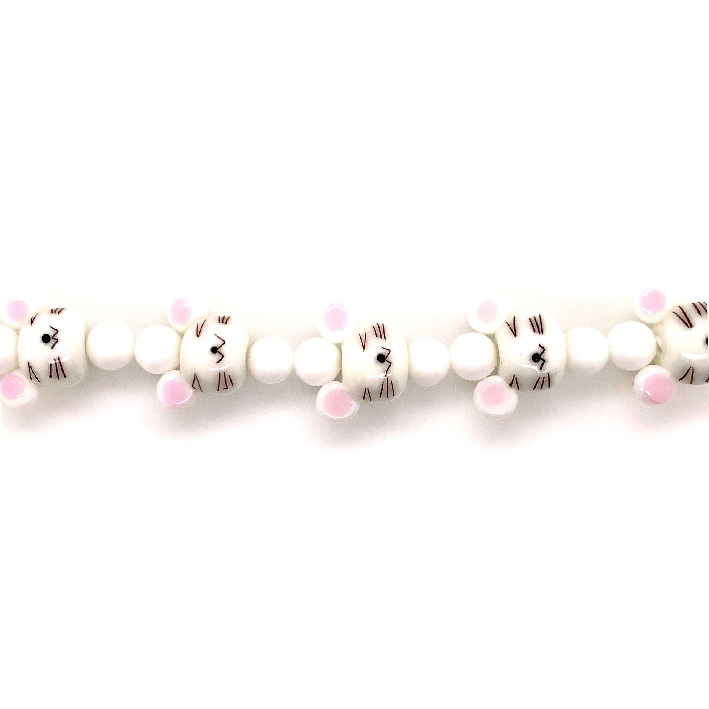 White Cat Glass Beads