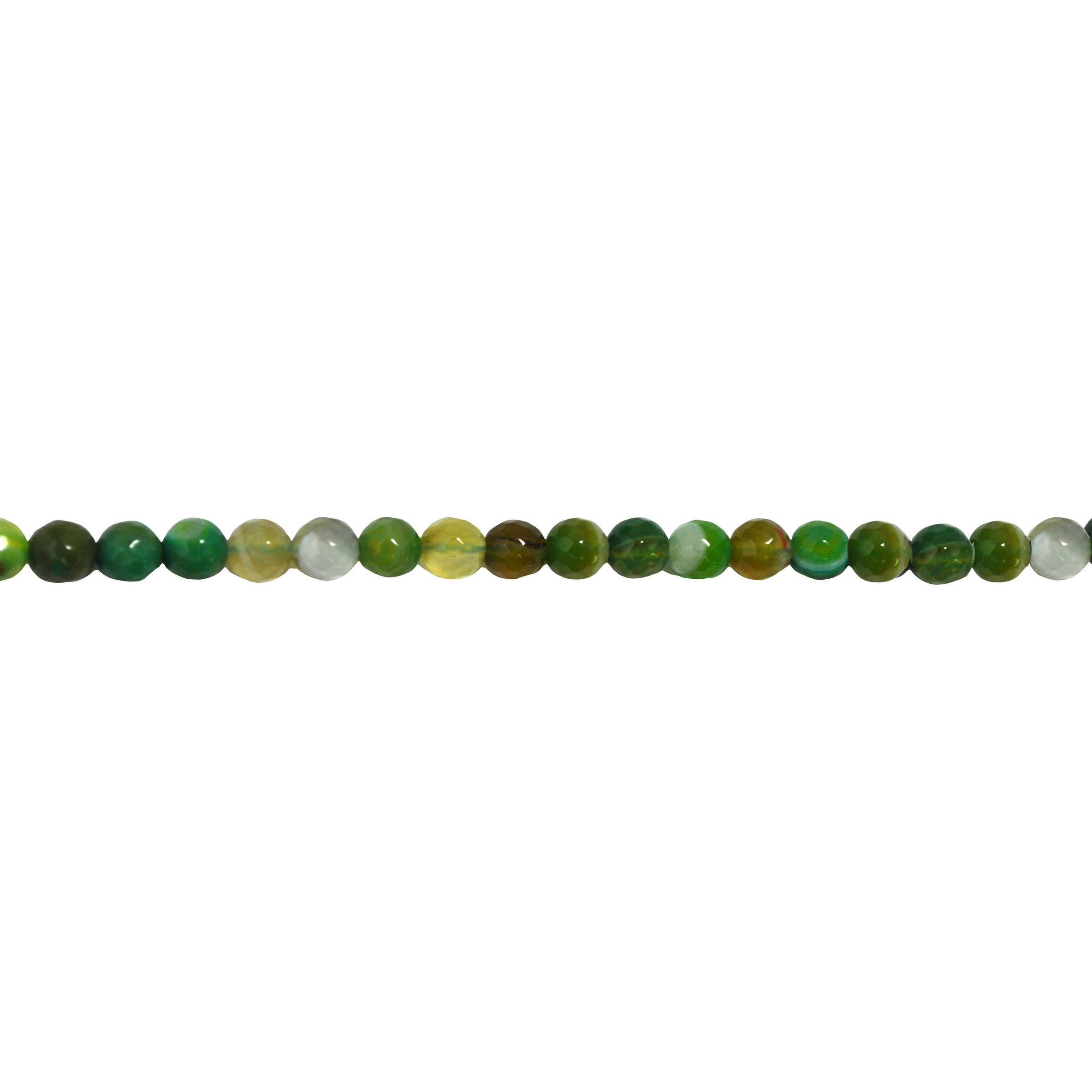 White Green Fire Agate 8mm - Faceted