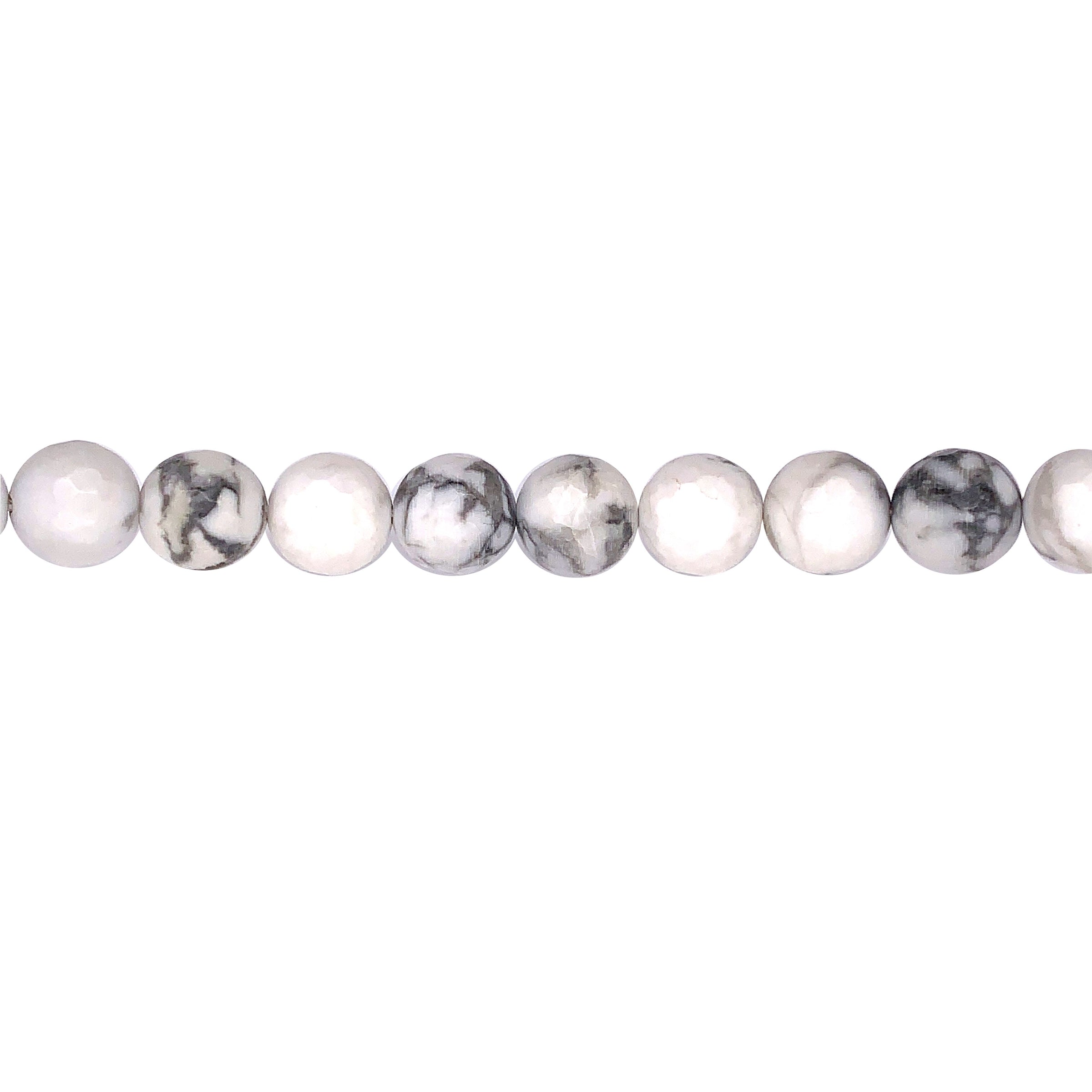 White Howlite 10mm - Faceted