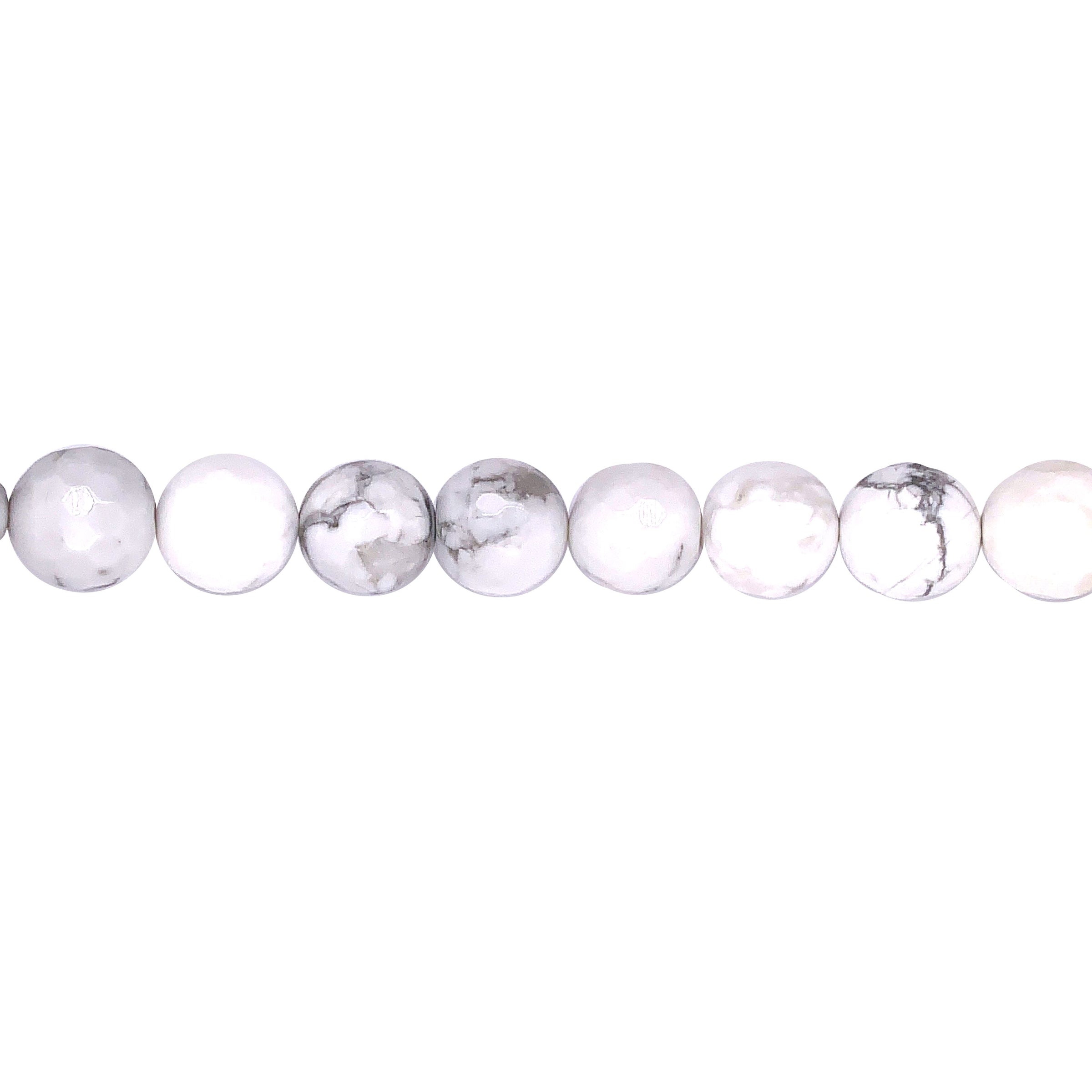 White Howlite 12mm - Faceted