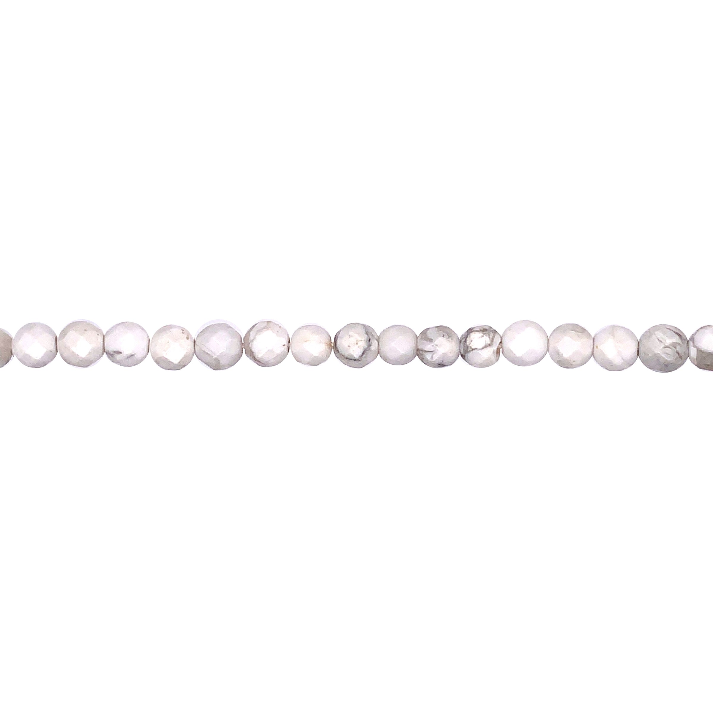 White Howlite 4mm - Faceted