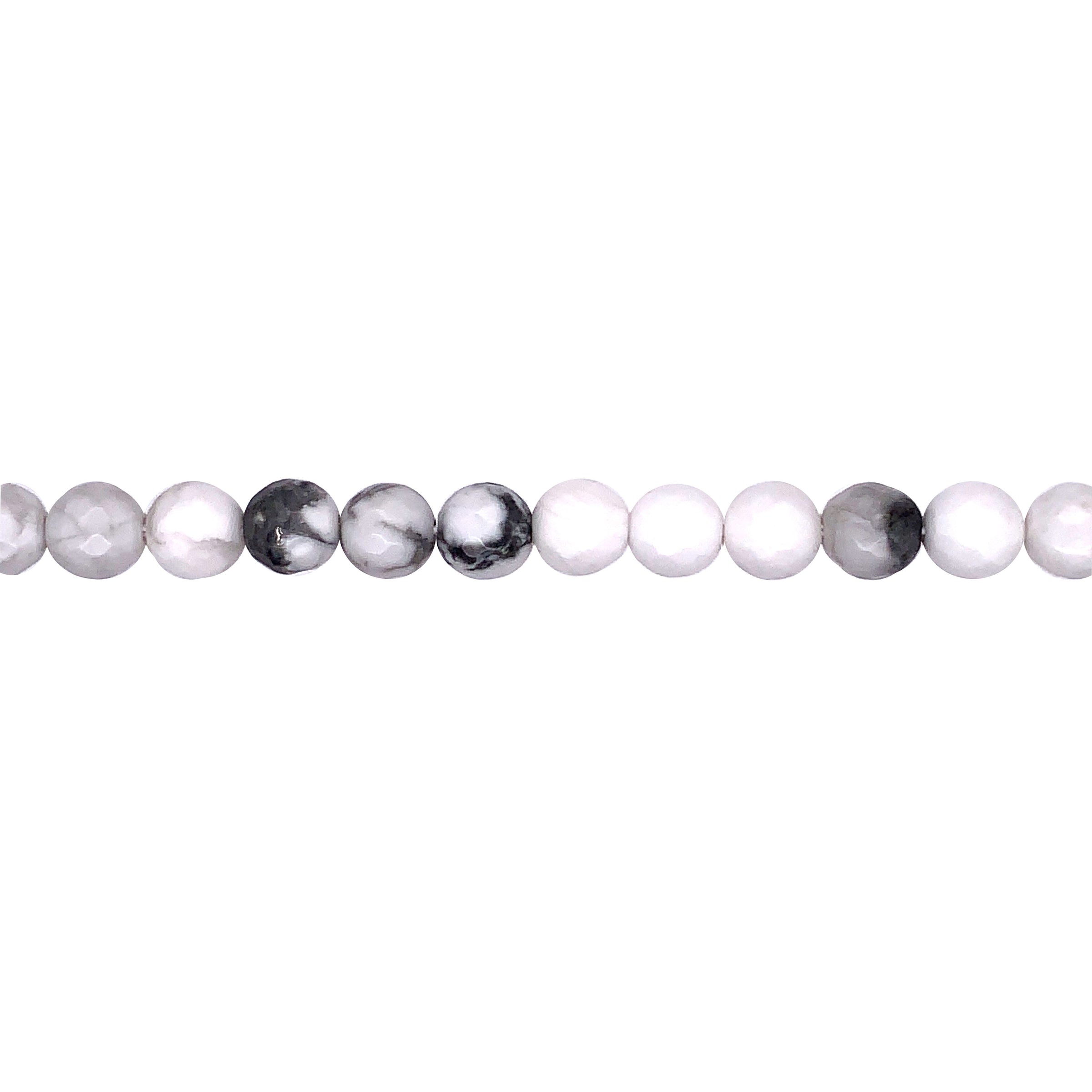 White Howlite 6mm - Faceted