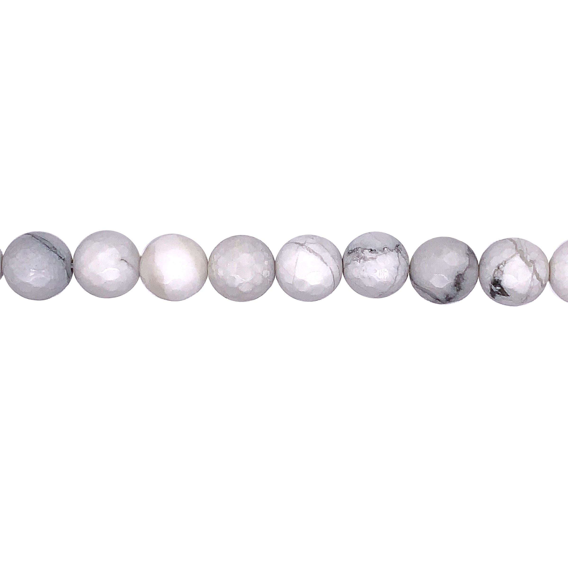 White Howlite 8mm - Faceted