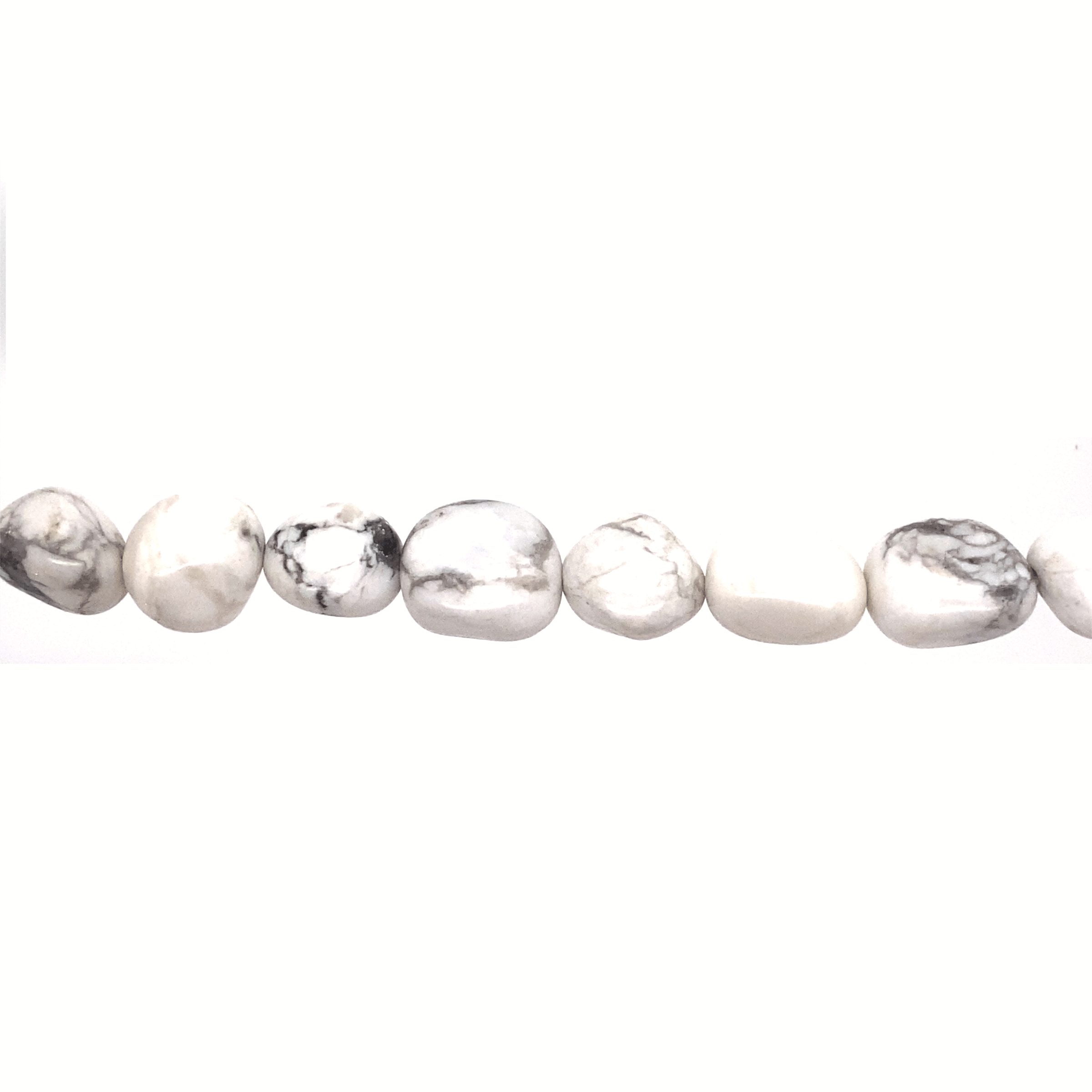 White Howlite Nuggets 13mm