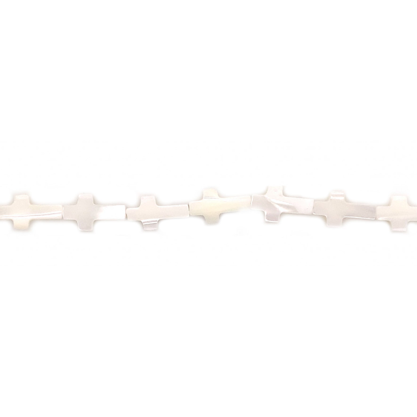White Mother of Pearl Shell Pearl Cross Beads 13mm