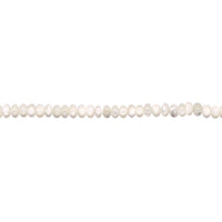 White Mother of Pearl Shell Rondelle Beads 6mm - Gold Filled