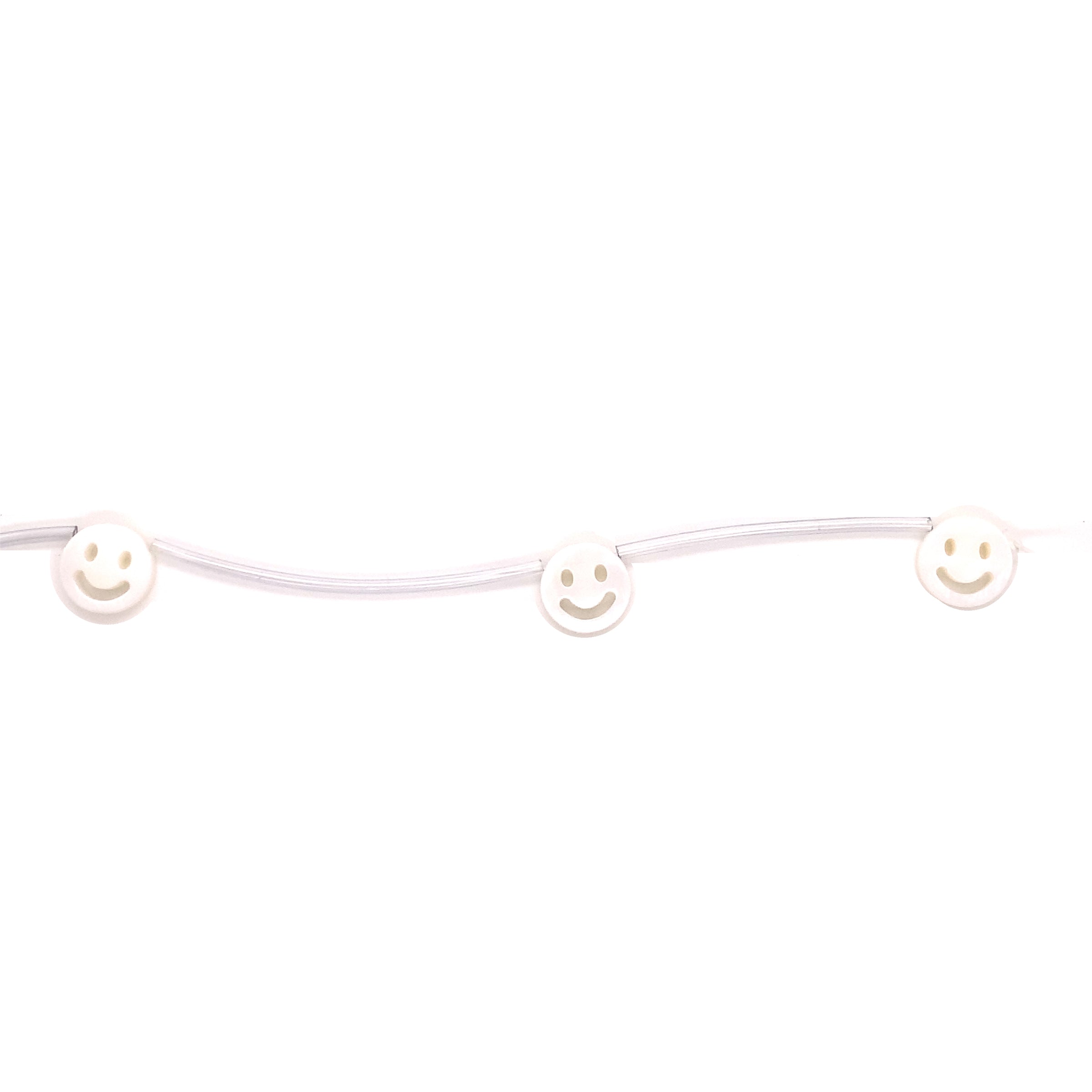 White Mother of Pearl Shell Smiley Beads