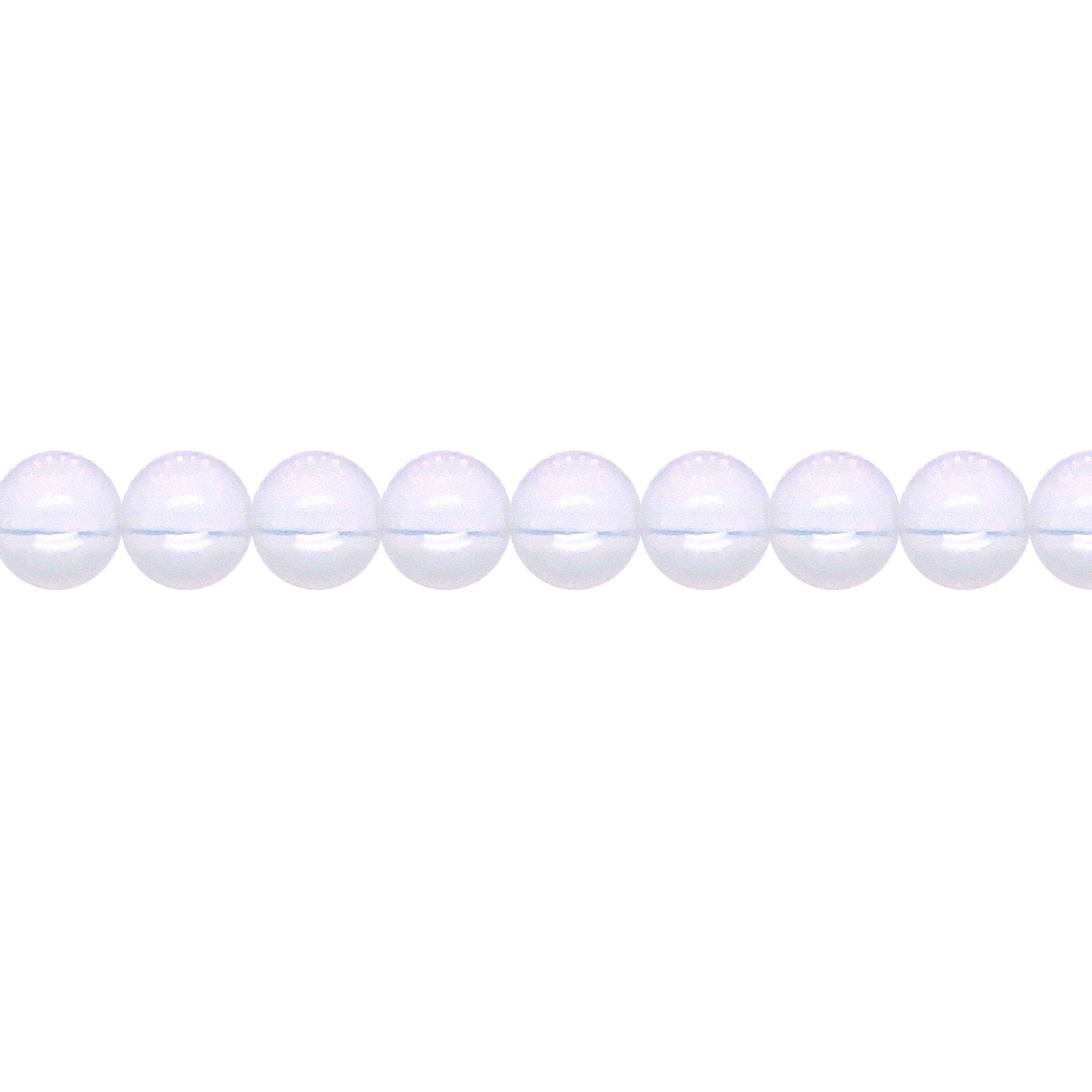 White Opal Tone Crystal 8mm - Round