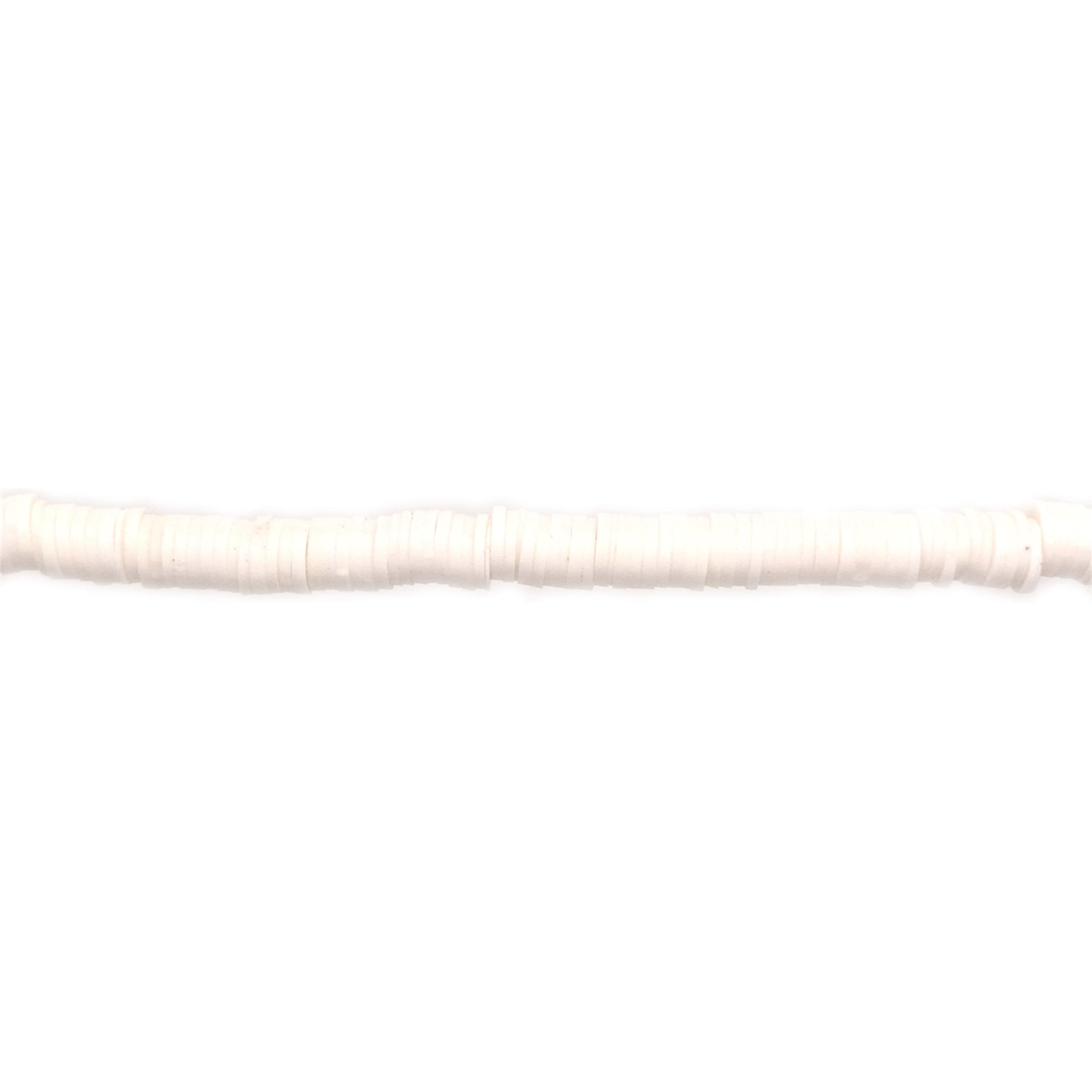 White Polymer Clay Heishi Beads 1mm