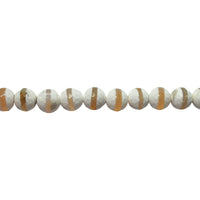White Striped Tibetan Agate Faceted Beads-5