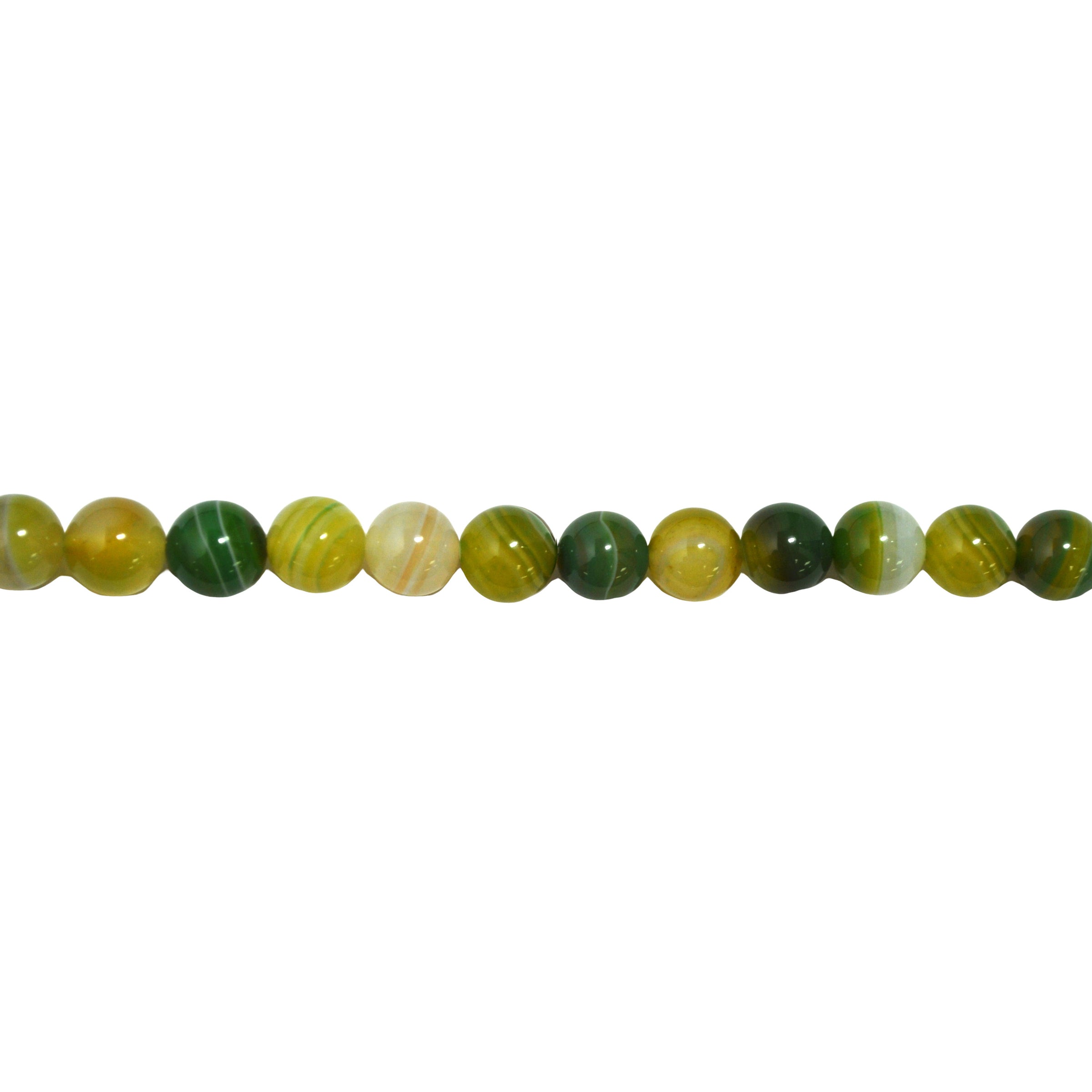 Yellow Green Banded Agate 12mm - Round