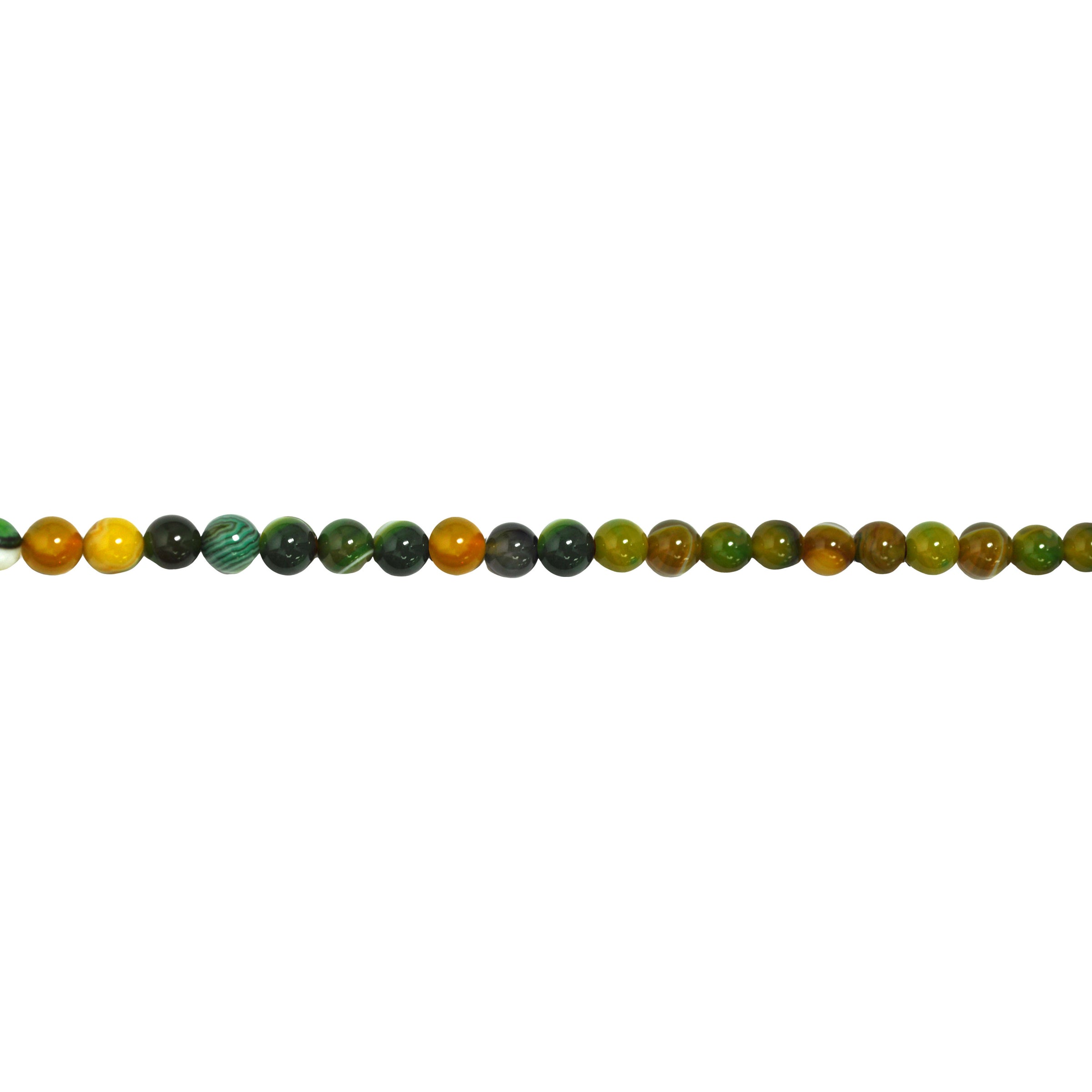 Yellow Green Banded Agate 6mm - Round