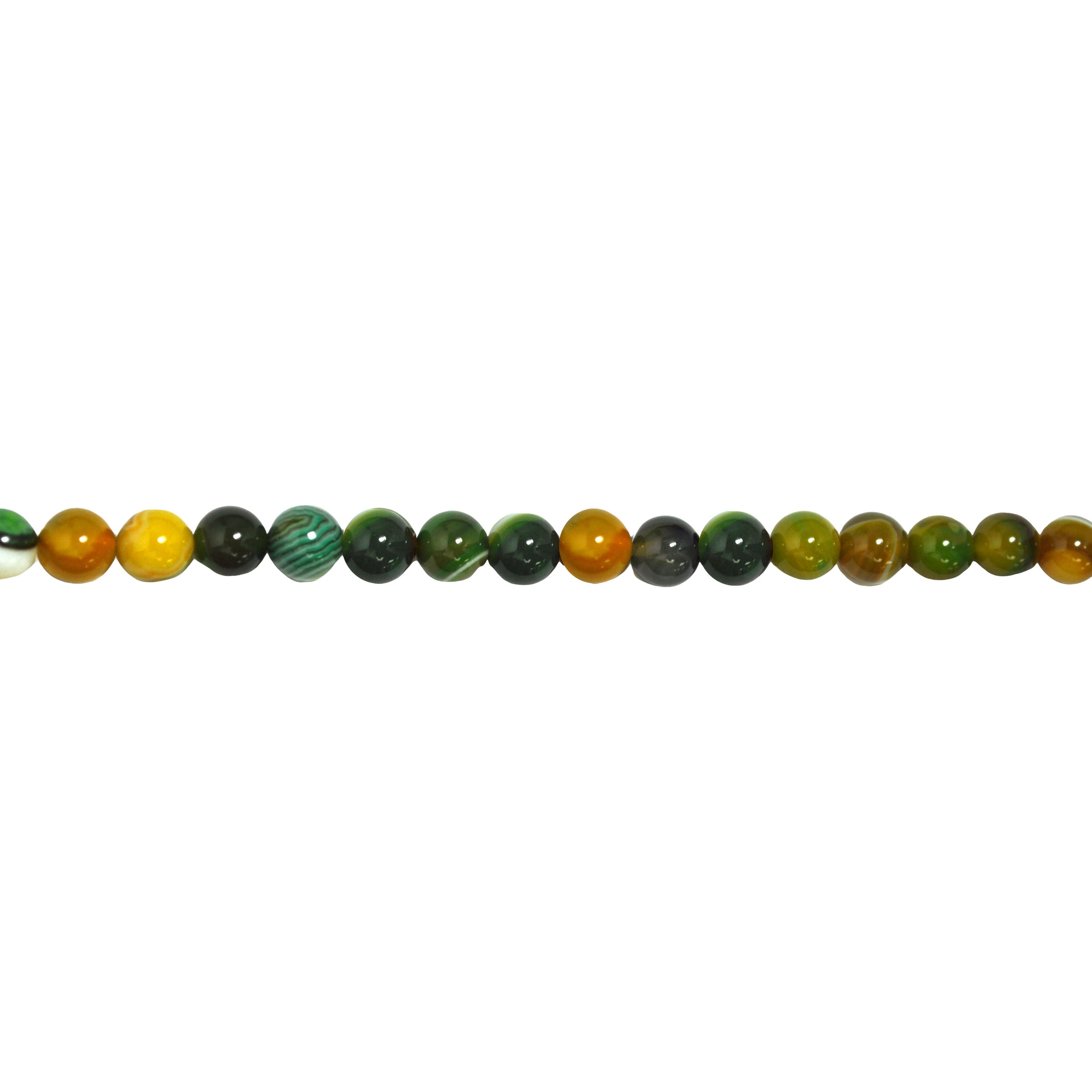 Yellow Green Banded Agate 8mm - Round