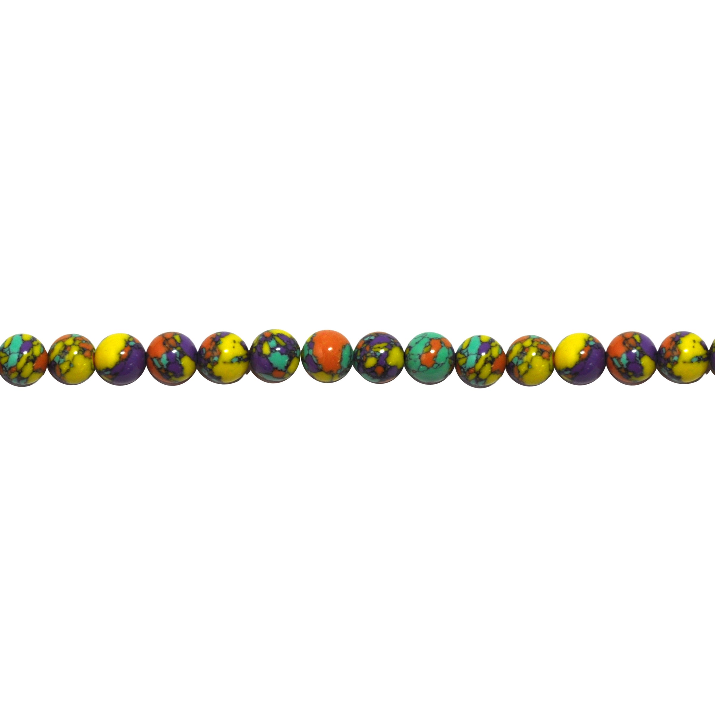 Yellow Mosaic Turquoise Beads 10mm