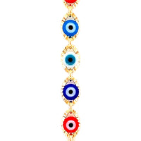 16" 5mm Multicolor Lucky Eye Necklace - Gold Filled