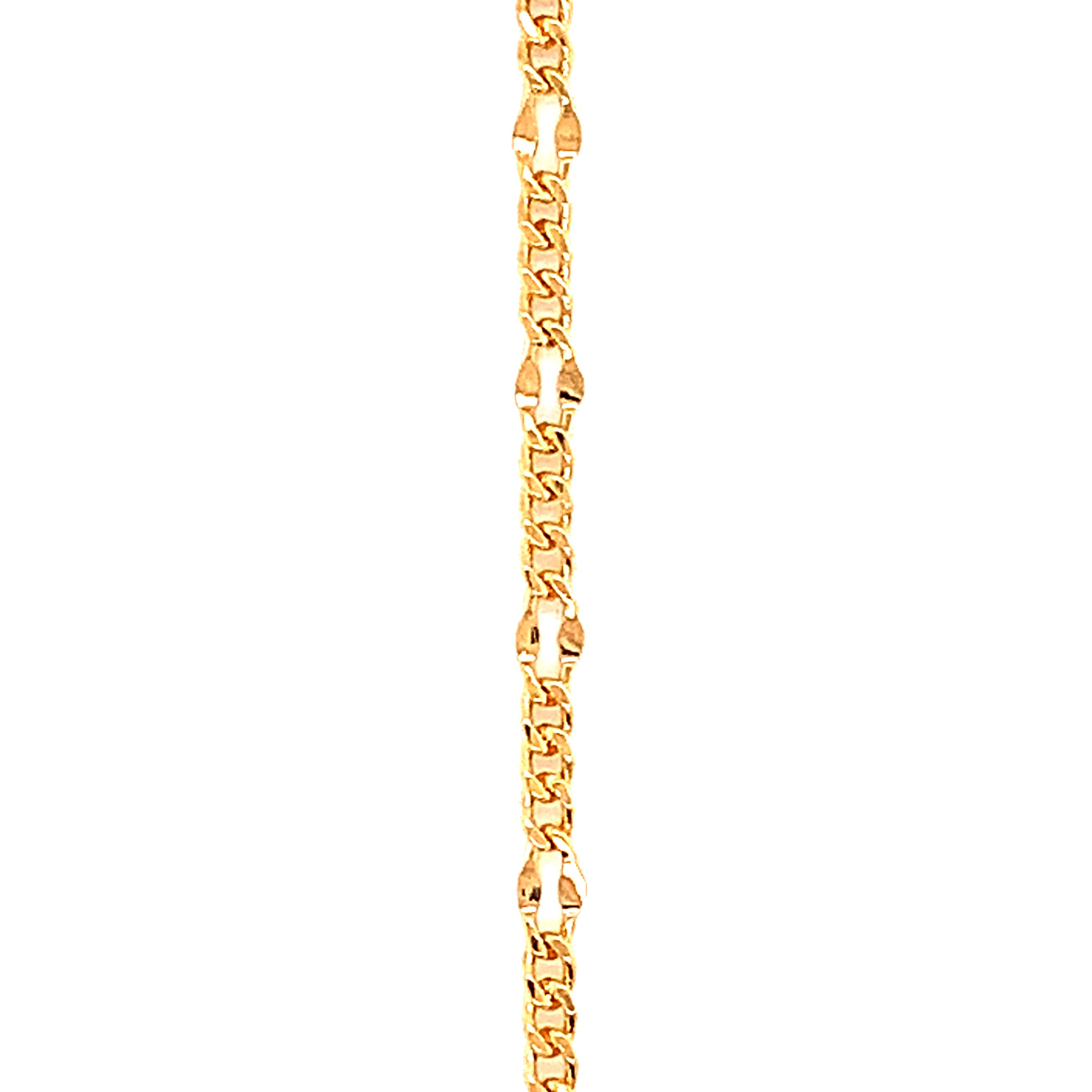16" Figaro Dapped Curb Link Chain - Gold Filled
