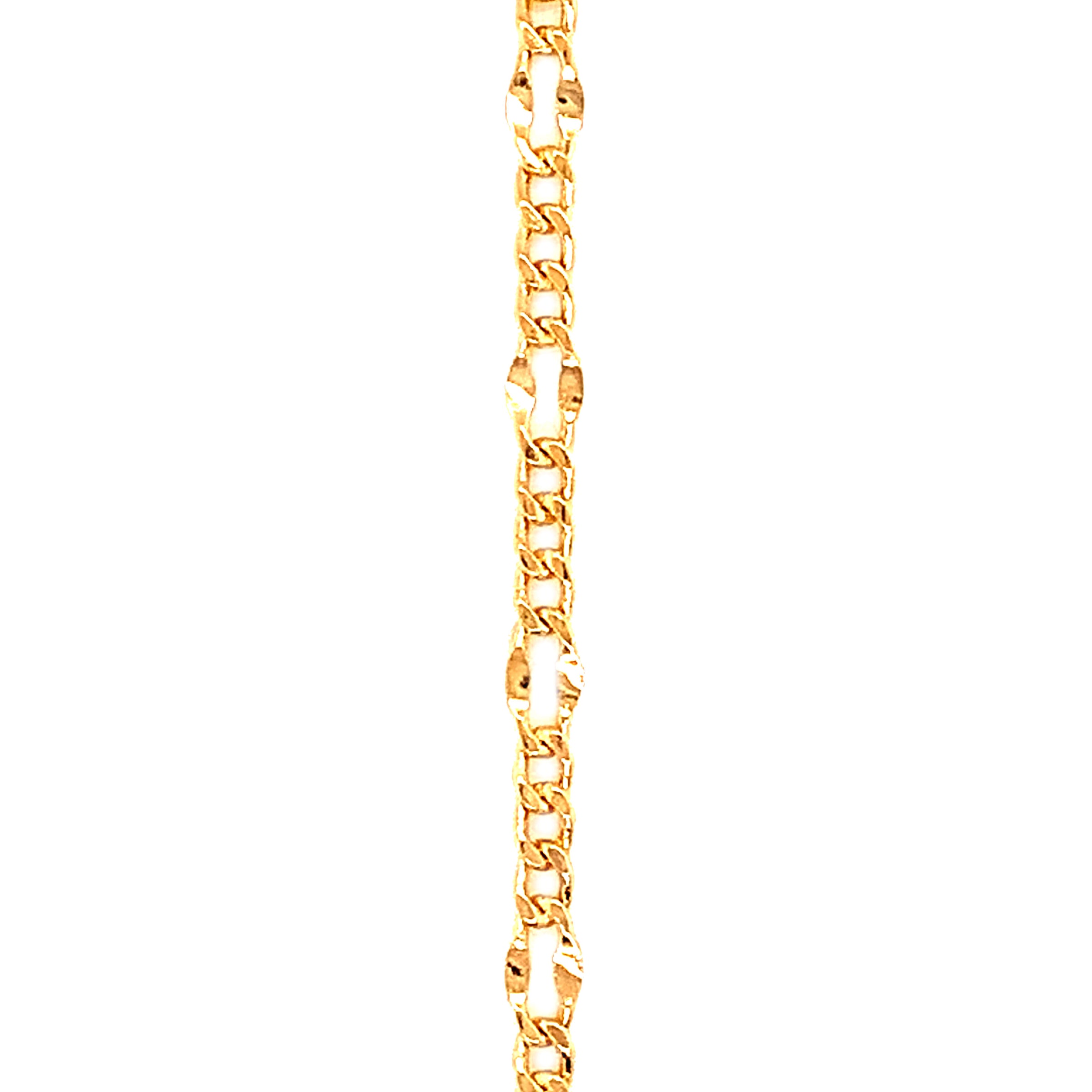 16" 3mm Dapped Figaro Link Chain - Gold Filled