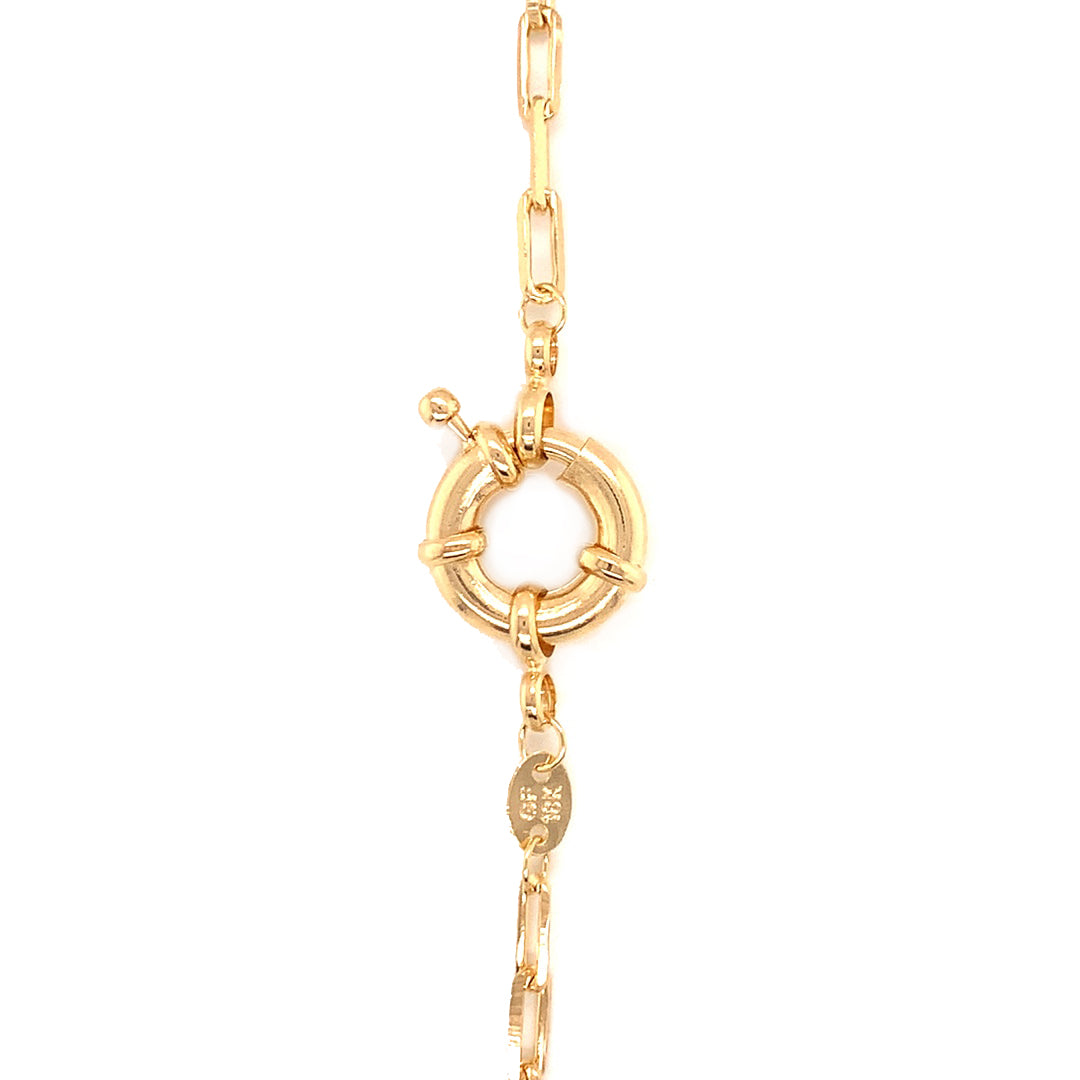 14" 3.5mm Rectangle Chain with Large Bolt Ring Clasp - Gold Filled