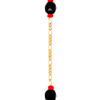 18" Azabache Figaro Necklace - Gold Filled